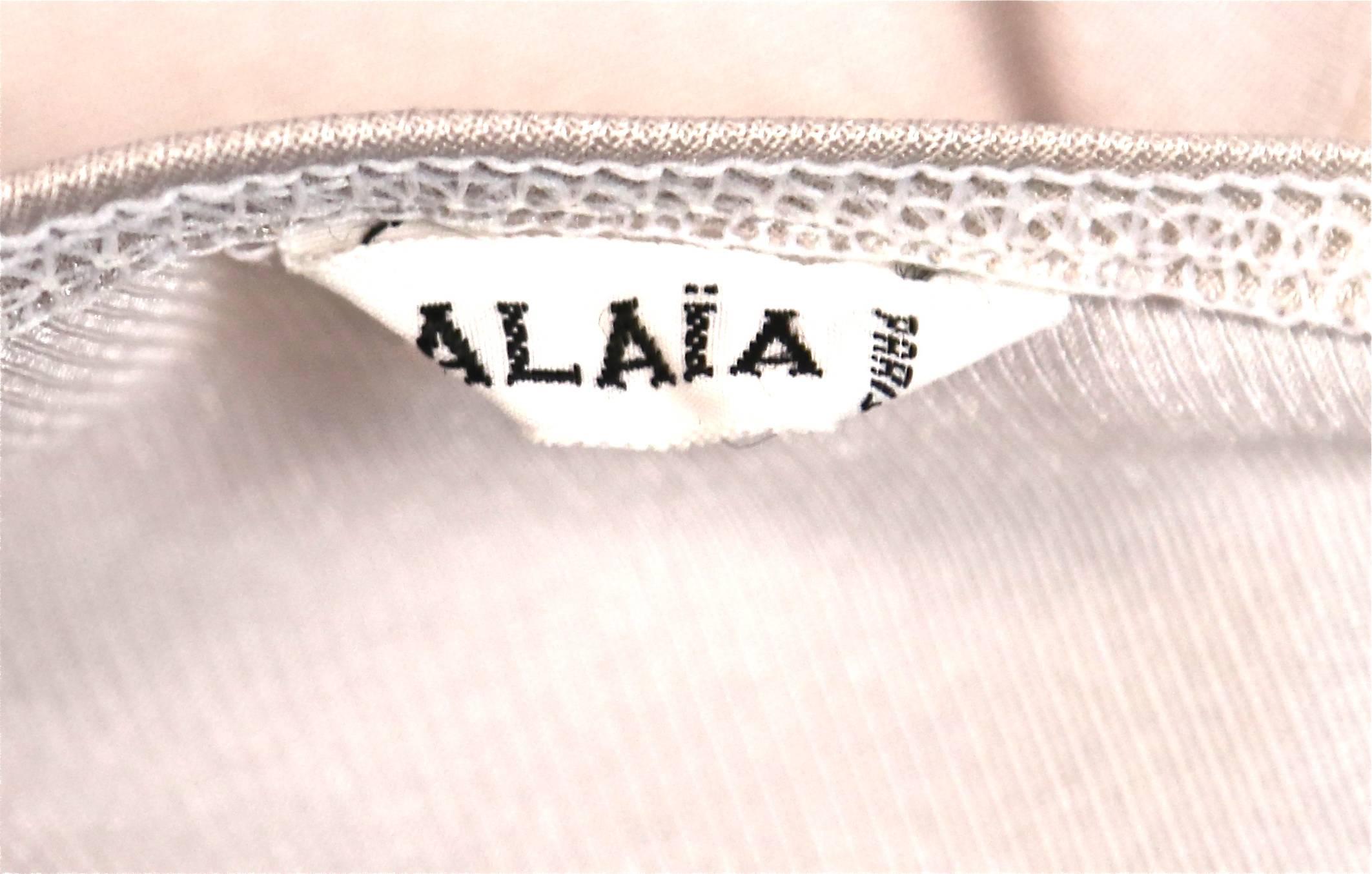 very rare 1990's AZZEDINE ALAIA silver swimsuit 1