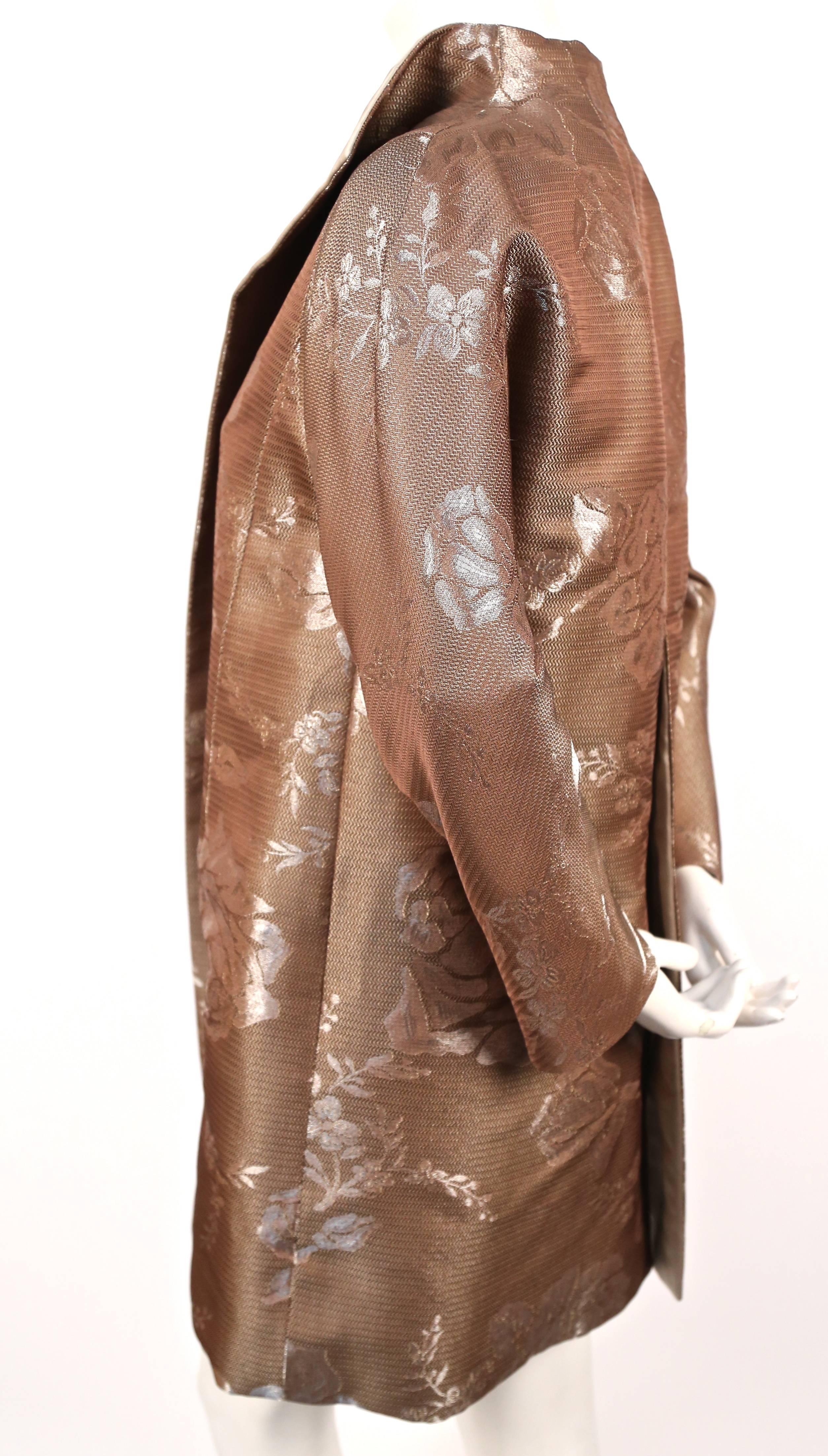 Brown Valentino vintage haute couture metallic bronze floral jacket