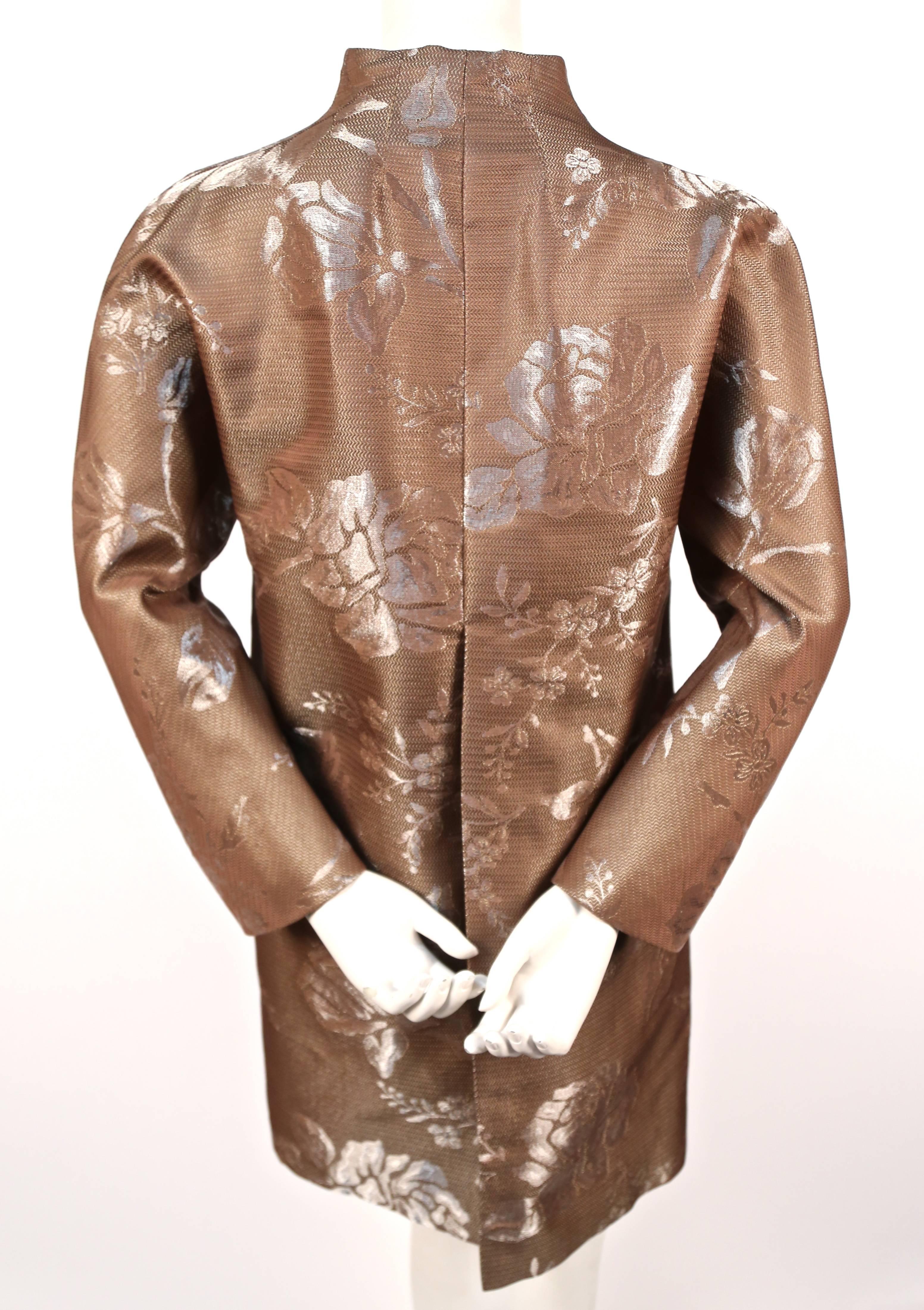 Valentino vintage haute couture metallic bronze floral jacket In Excellent Condition In San Fransisco, CA