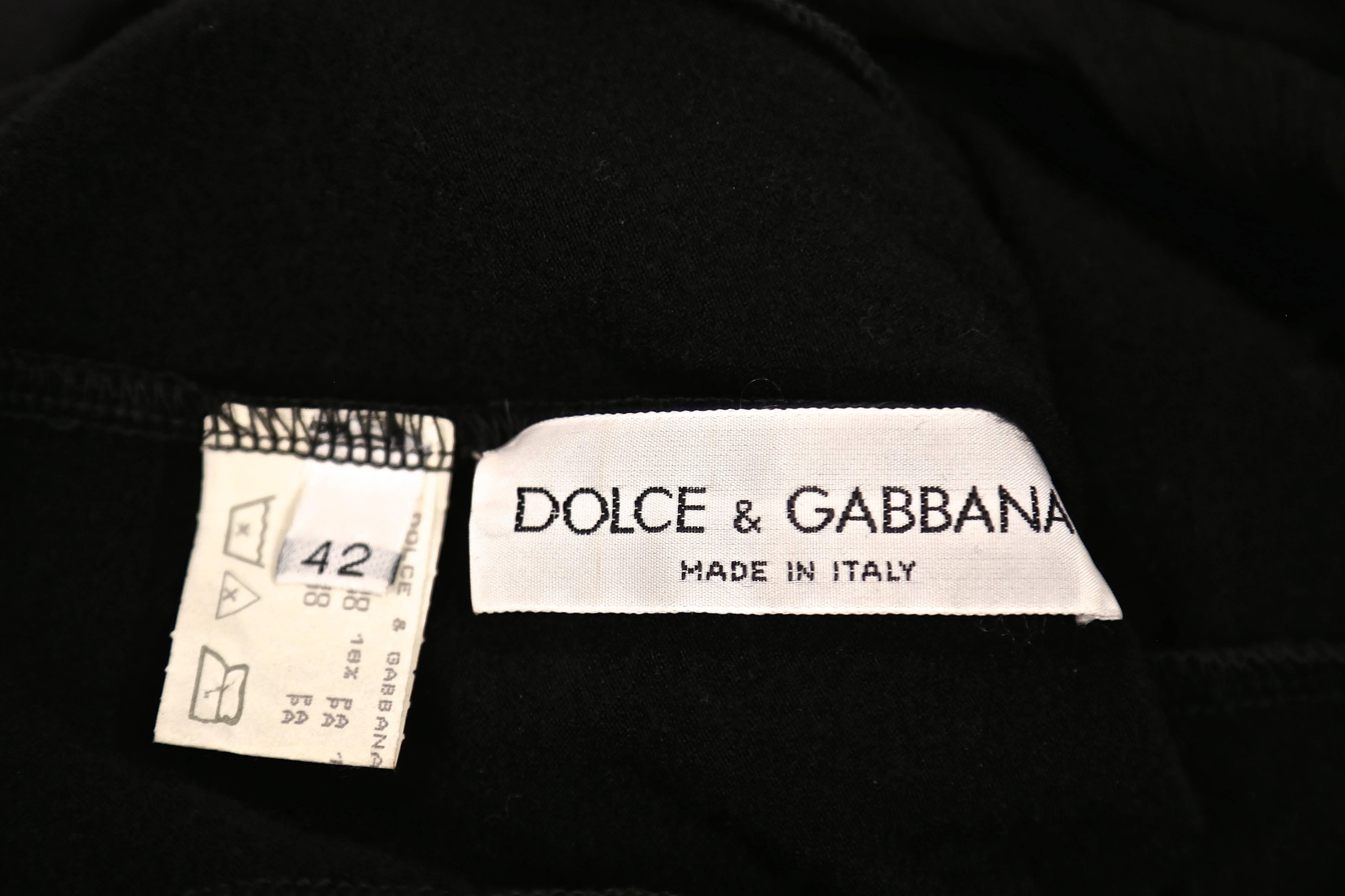 1980's DOLCE & GABBANA wool mini dress with silk and marabou feather trim In Good Condition In San Fransisco, CA