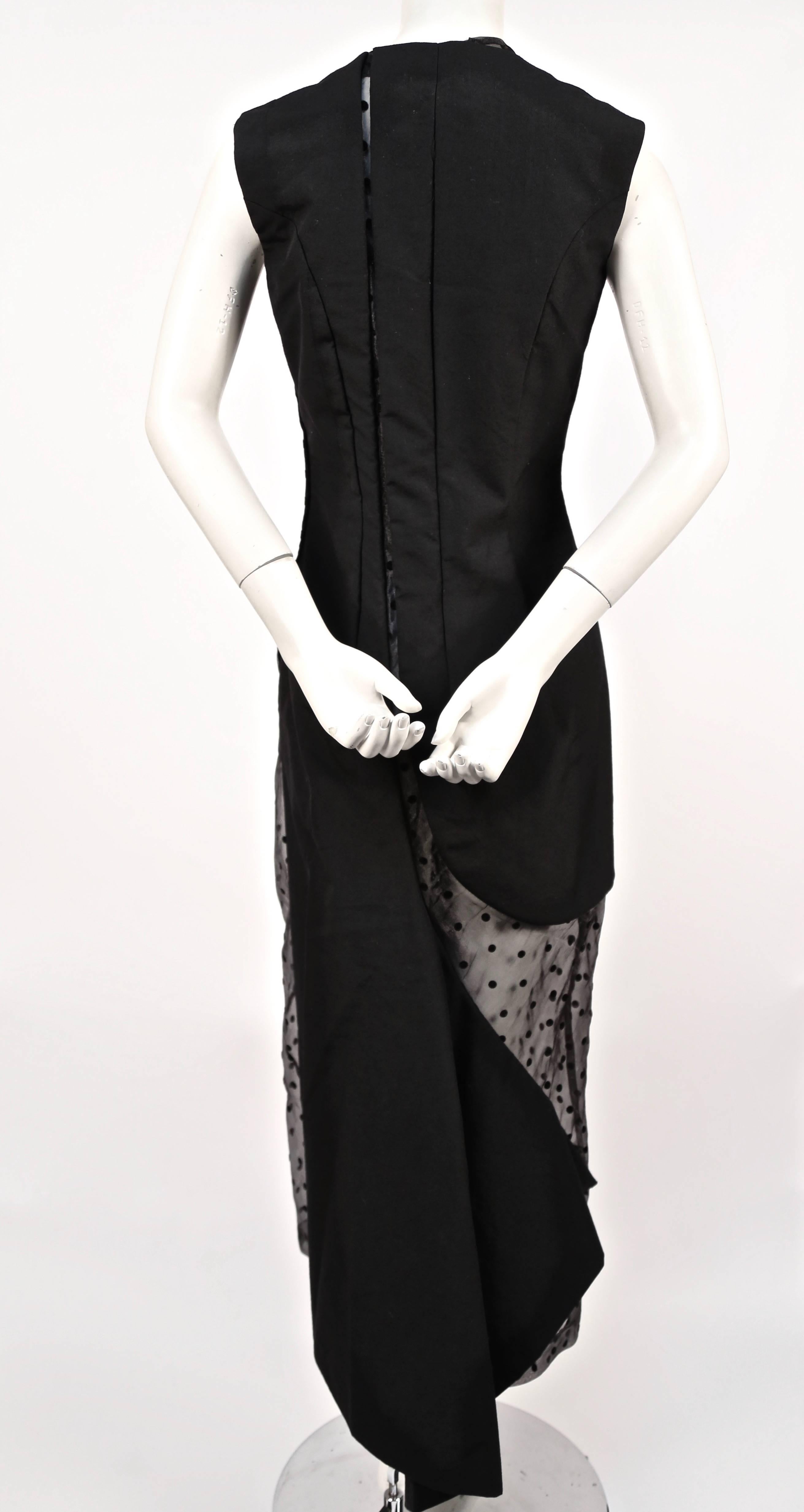 1997 COMME DES GARCONS black runway dress with sheet dotted tulle  In Good Condition In San Fransisco, CA