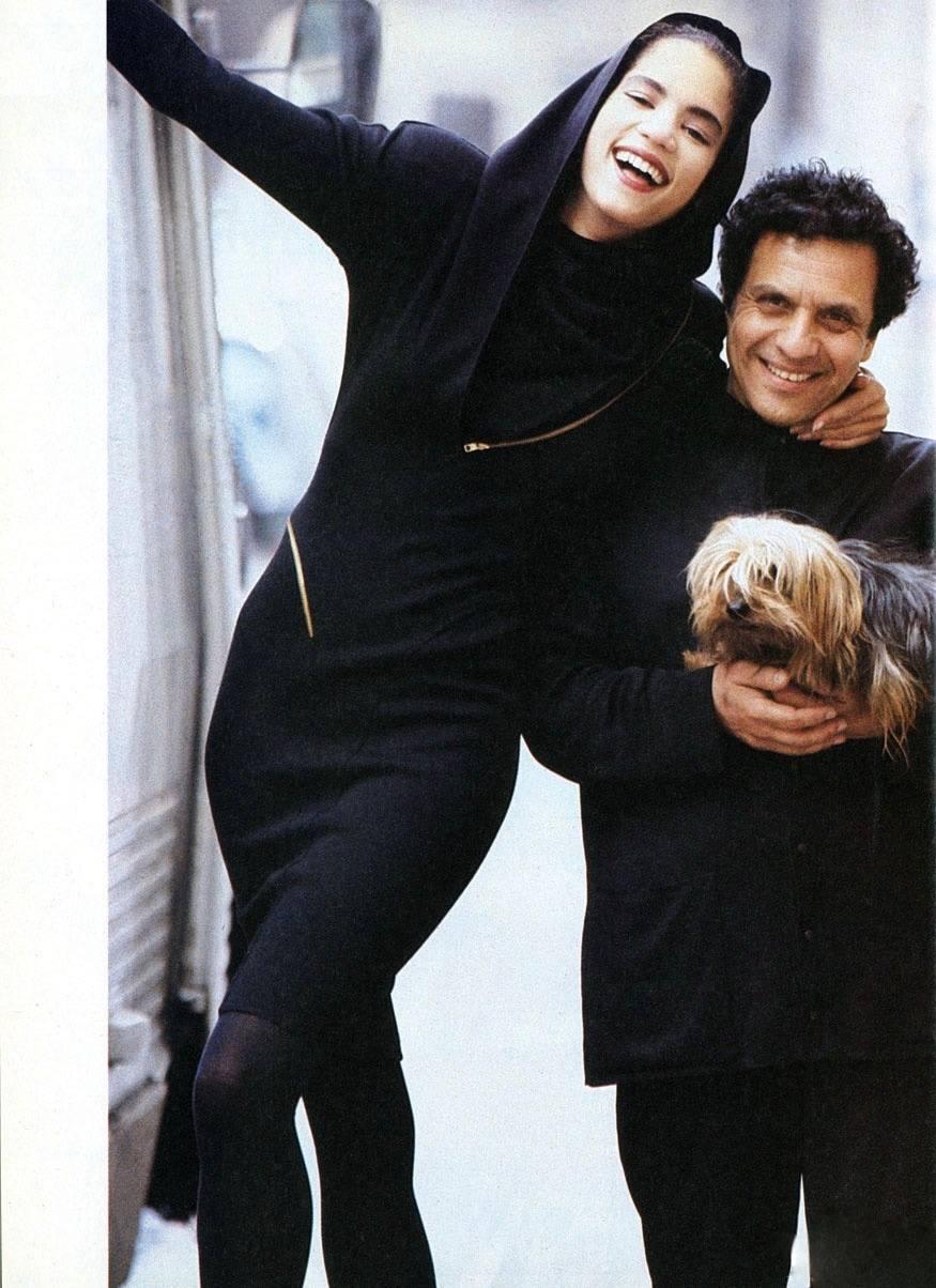 Azzedine Alaia Hooded Black Wool Zipper Dress, 1986 3