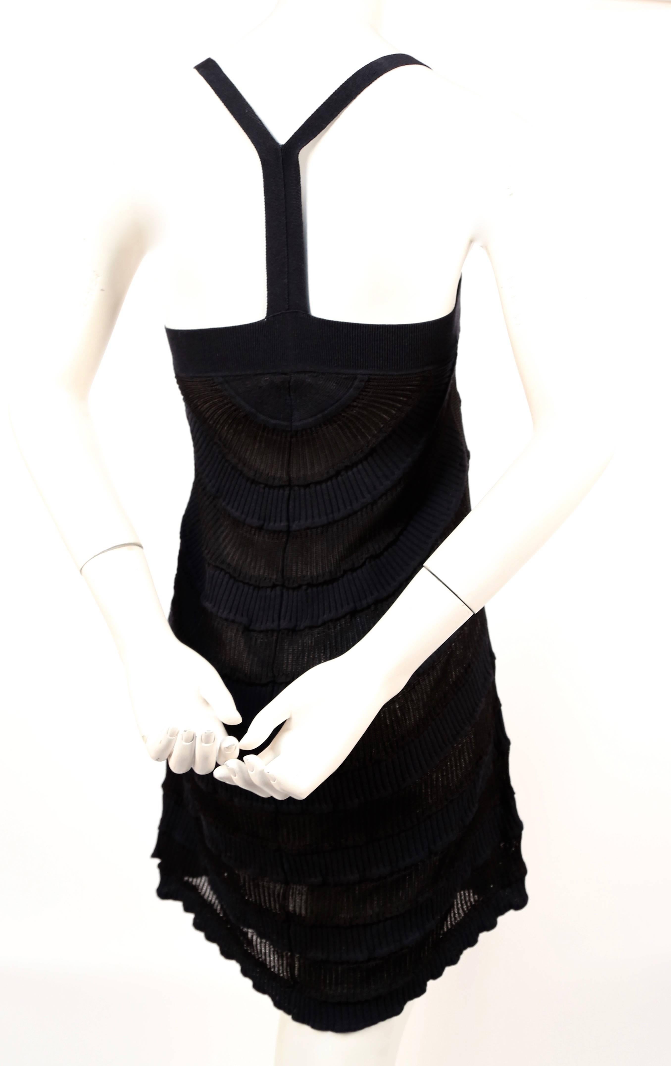 Black 1990's AZZEDINE ALAIA black tiered mini dress