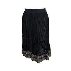 1990's AZZEDINE ALAIA black semi sheer skirt with contrasting trim