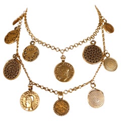 1977 YVES SAINT LAURENT Roman coin necklace