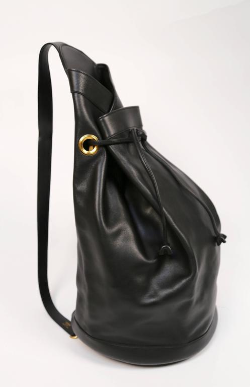 1991 HERMES black Gulliver leather 'sac de voyage marin' travel bag at  1stDibs | hermes sac de voyage marin