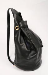 1991 HERMES black Gulliver leather 'sac de voyage marin' travel bag