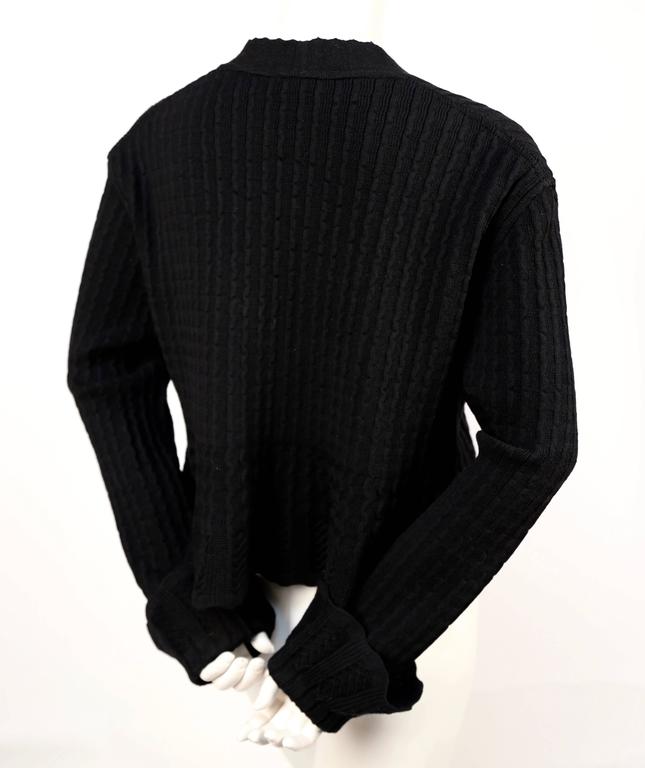 1990's AZZEDINE ALAIA black cropped cardigan sweater For Sale at 1stdibs
