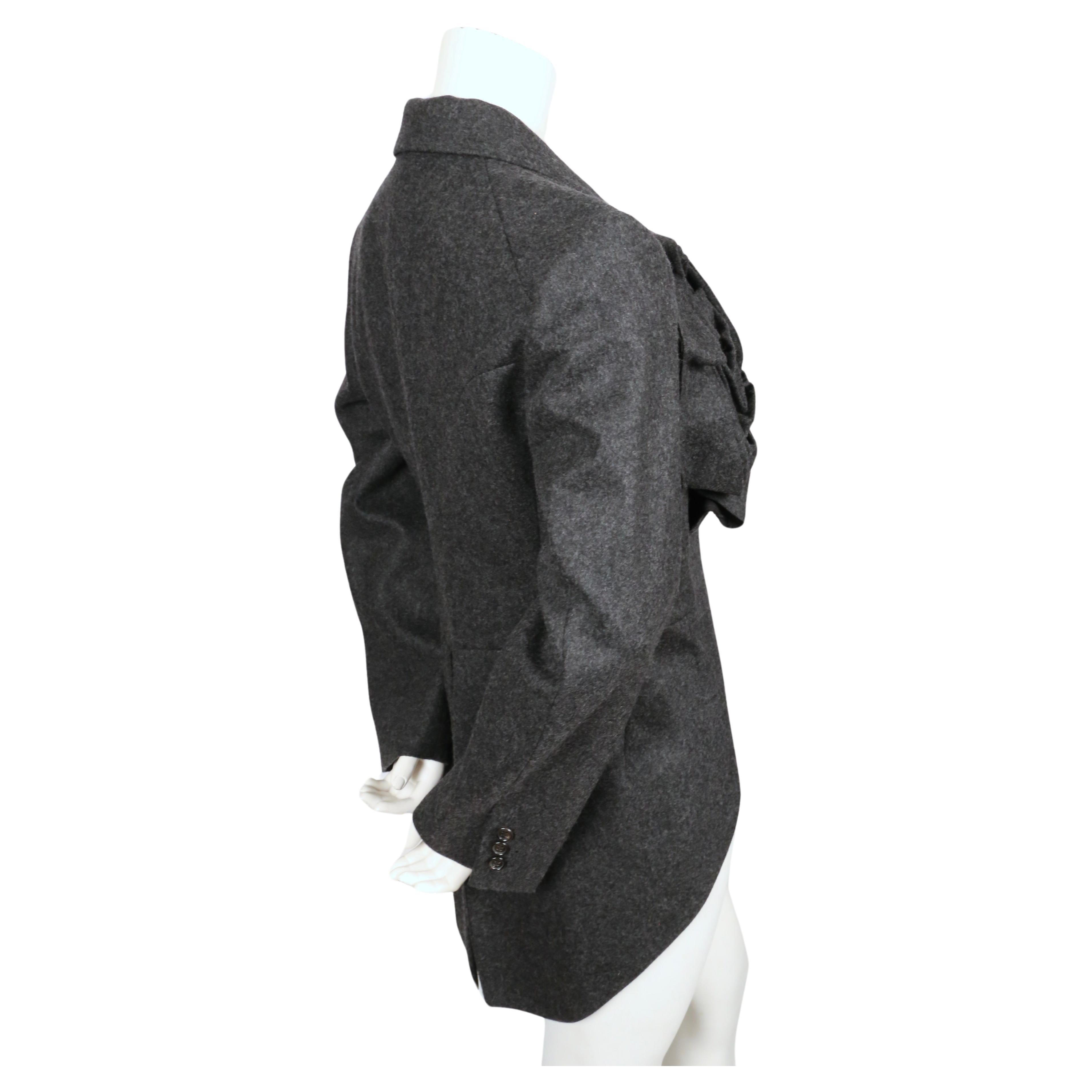 new 2013 COMME DES GARCONS grey jacket with oversized rose motif For Sale 1