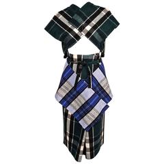 very rare 1984 COMME DES GARCONS plaid wool ensemble