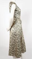1950's JEANNE LANVIN CASTILLO metallic floral brocade haute couture dress
