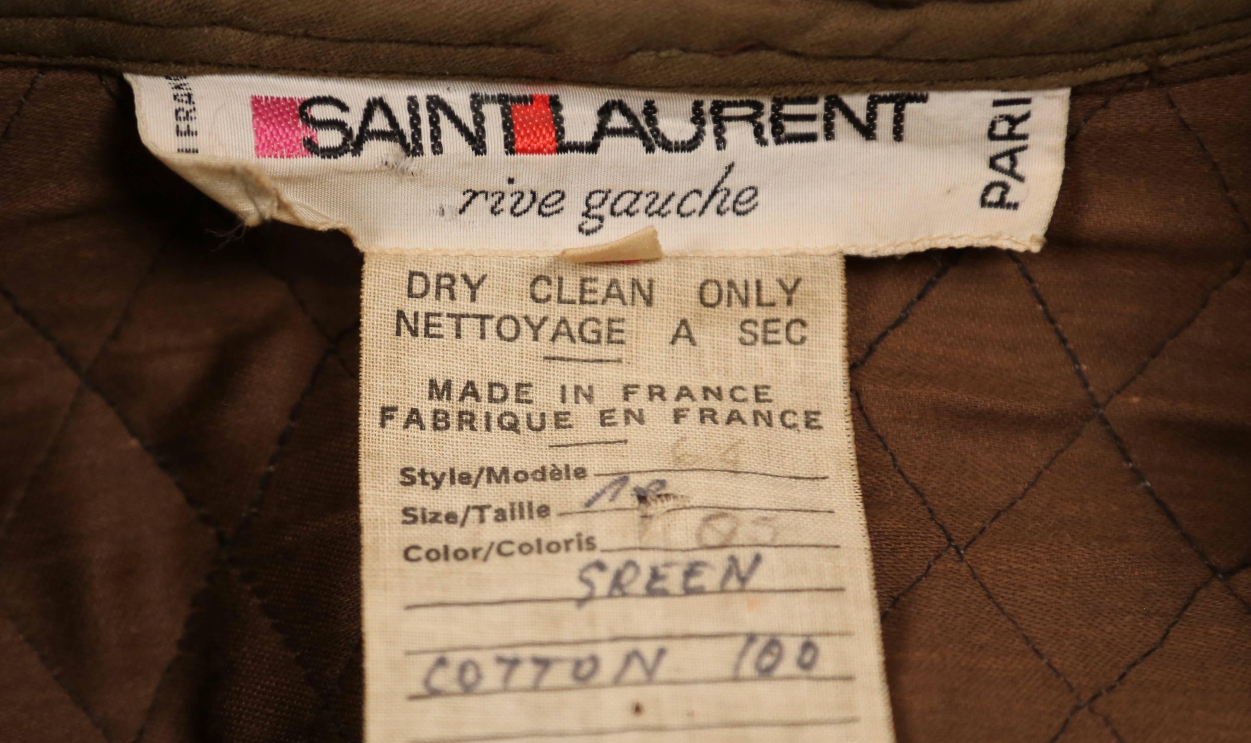 Yves Saint Laurent Russian collection quilted coat with leather trim, 1976  In Good Condition In San Fransisco, CA