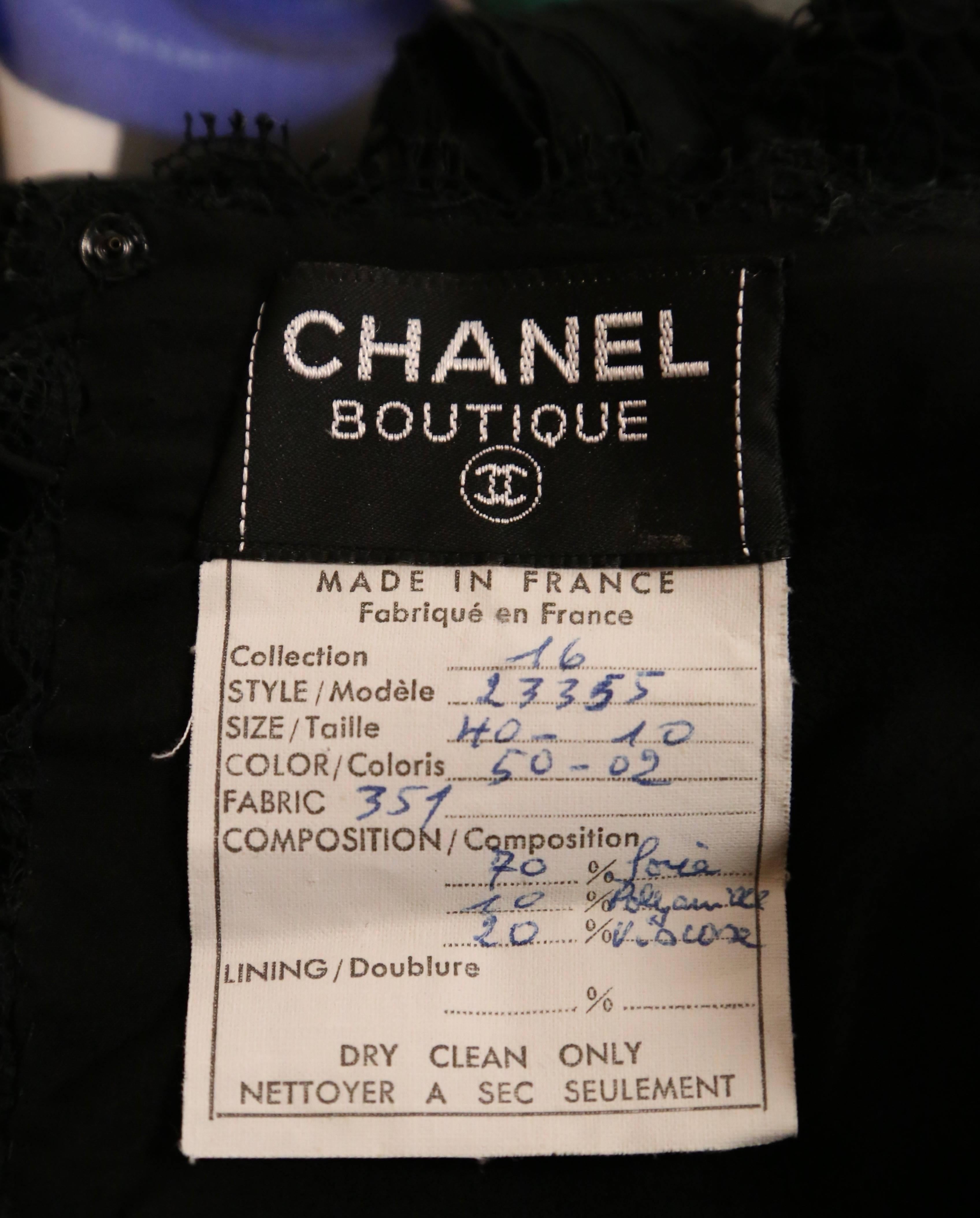 Black 1988 CHANEL Camellia flower silk runway dress with black lace bodice