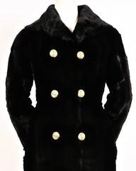 1960's REVILLON full length sheared fur coat with gold buttons