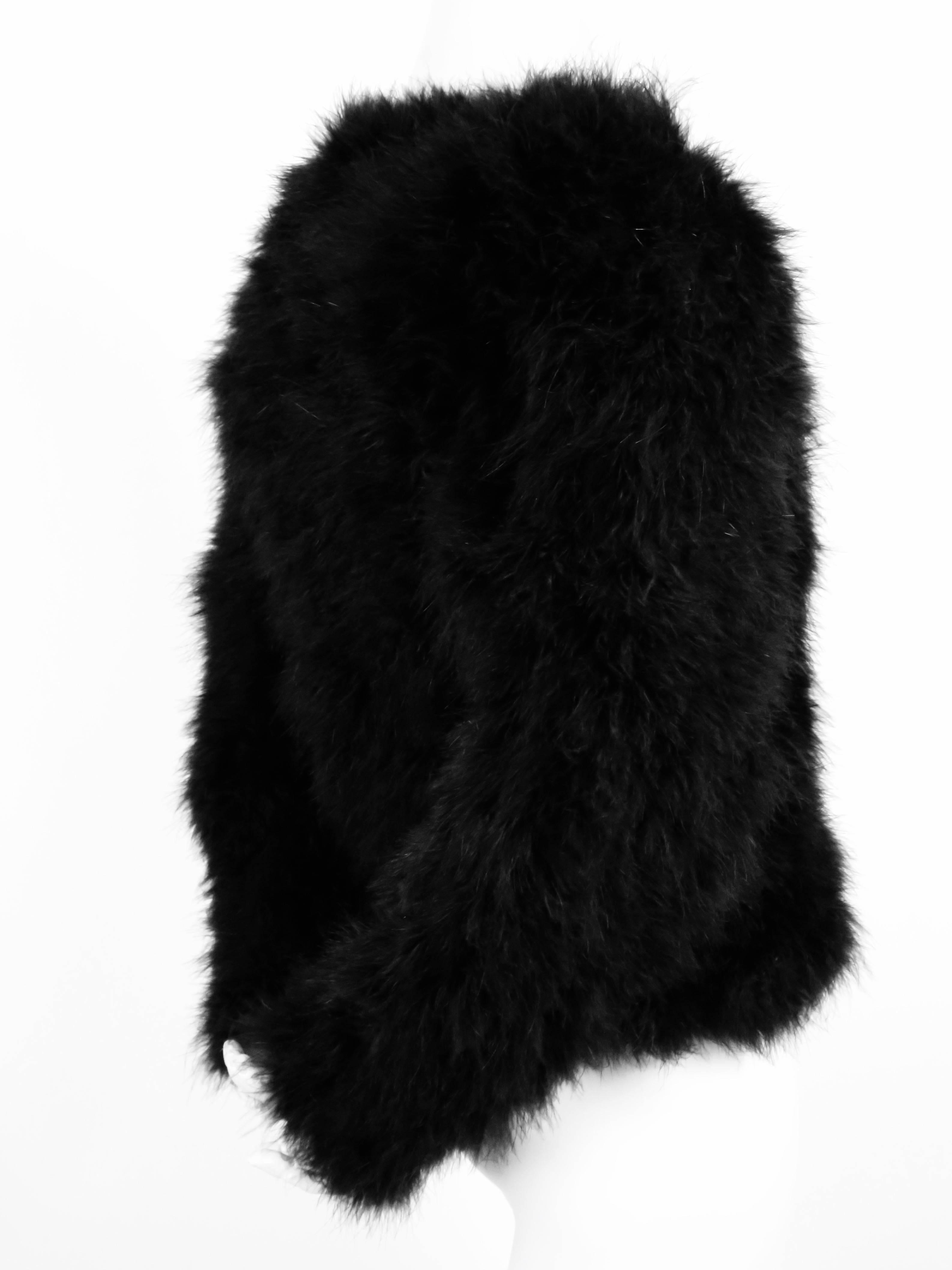 Black Sonia Rykiel black marabou feather jacket, 1970s 