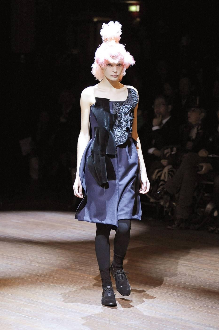 COMME DES GARCONS navy and black strapless dress For Sale at 1stdibs
