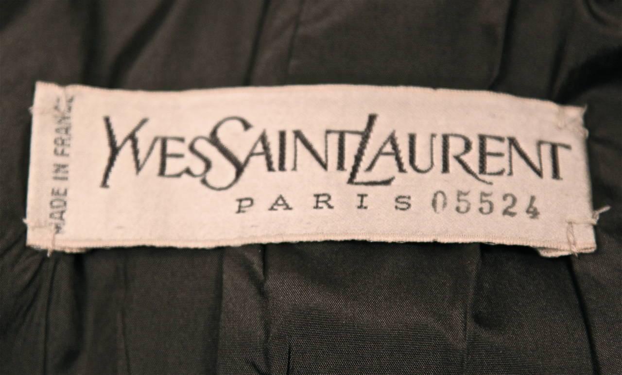 Women's or Men's Yves Saint Laurent haute couture charcoal wool coat, 1960s  For Sale