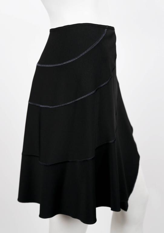 AZZEDINE ALAIA black wrap skirt with asymmetrical hemline For Sale at ...