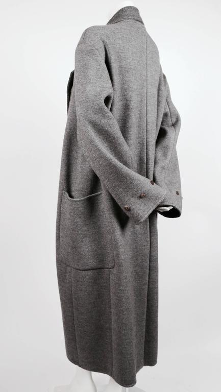 Celine by Phoebe Philo gray wool silk and cashmere coat with dyed fox