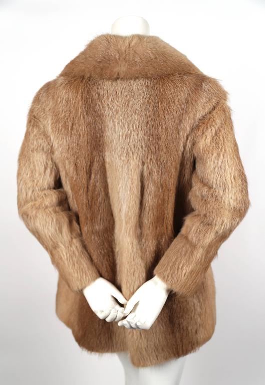 Magnin fur coat with suede trim 