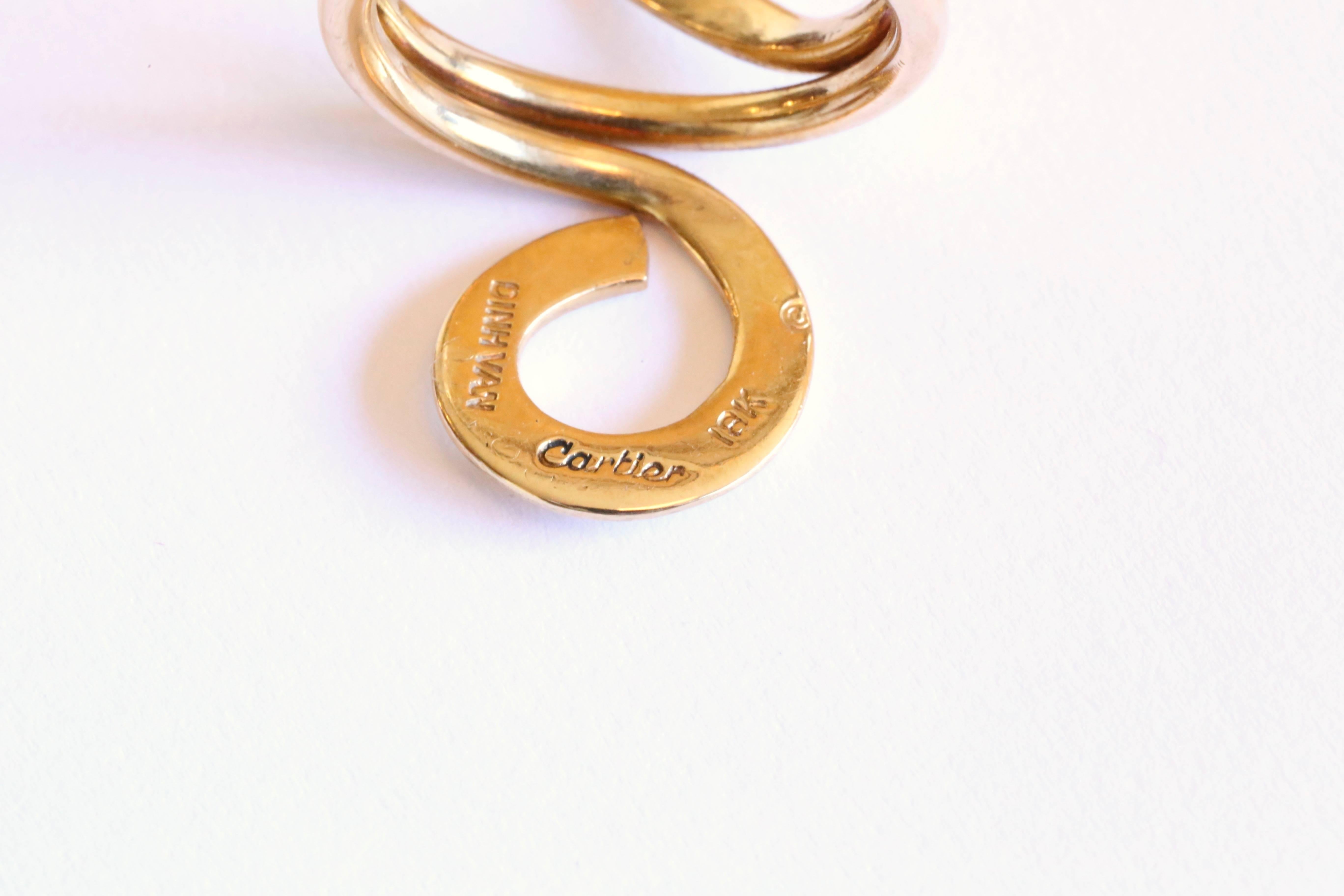 1960's DINH VAN for CARTIER 18k gold freeform ring - 6.5 1