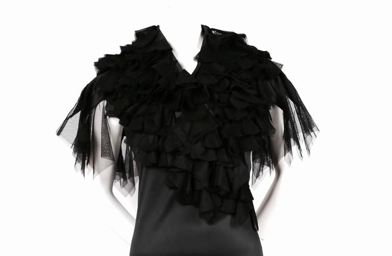 very rare 2001 ALEXANDER MCQUEEN black dress with spiral zipper and ...