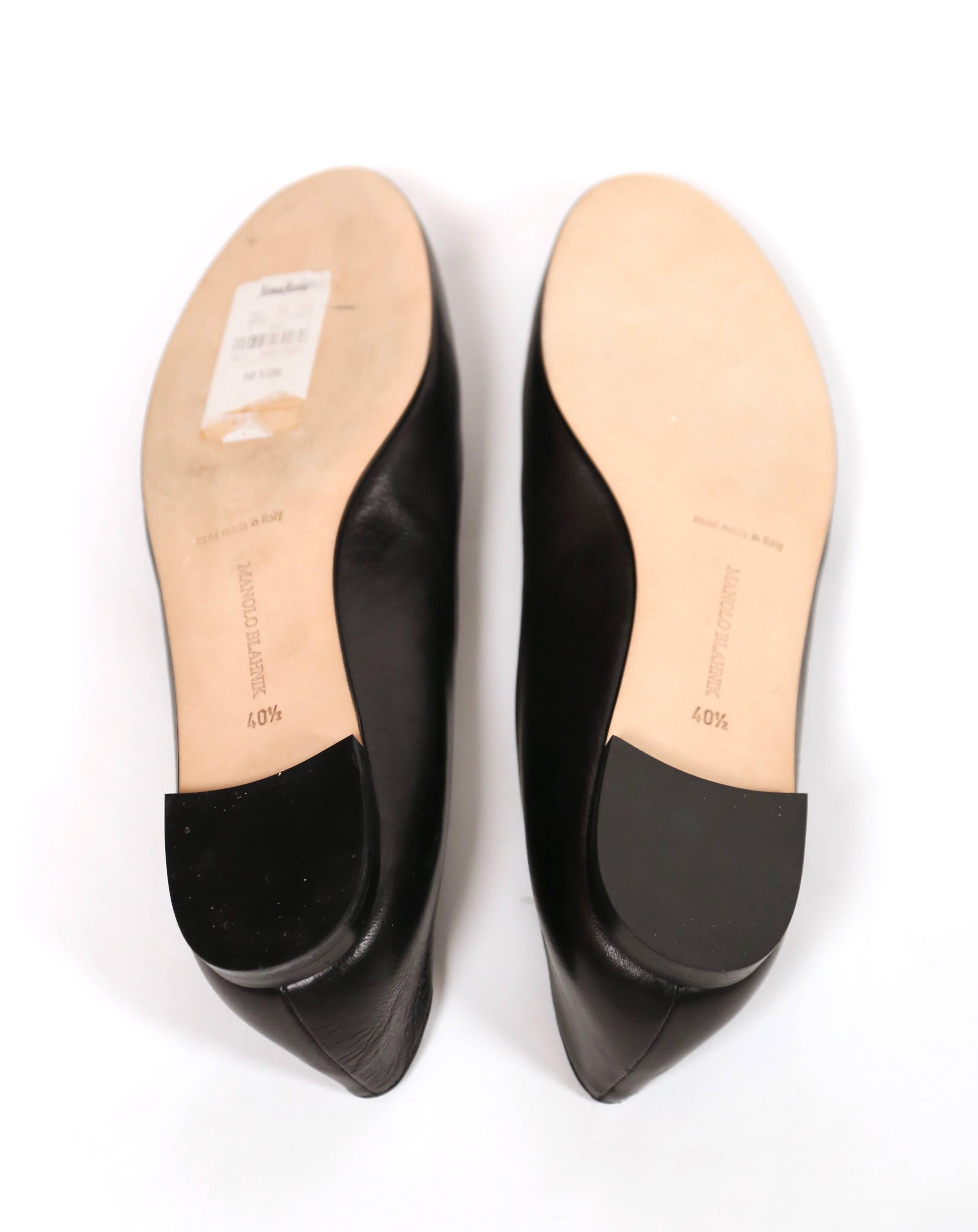 Women's or Men's Manolo Blahnik black ballet flats