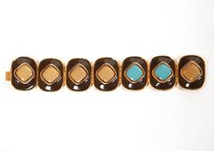 1960's PIERRE CARDIN reversible enamel & gilt metal bracelet