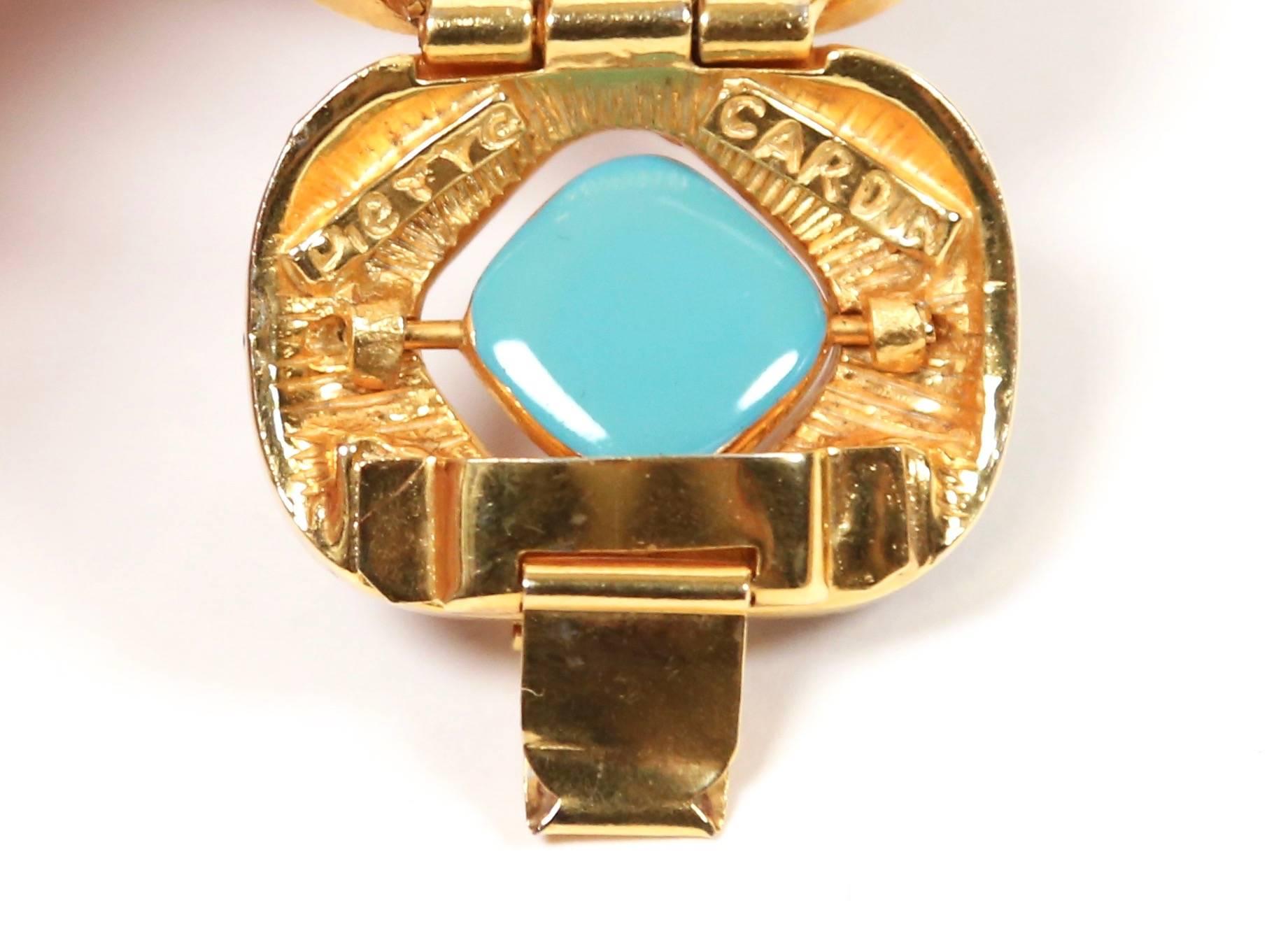 1960's PIERRE CARDIN reversible enamel & gilt metal bracelet 1
