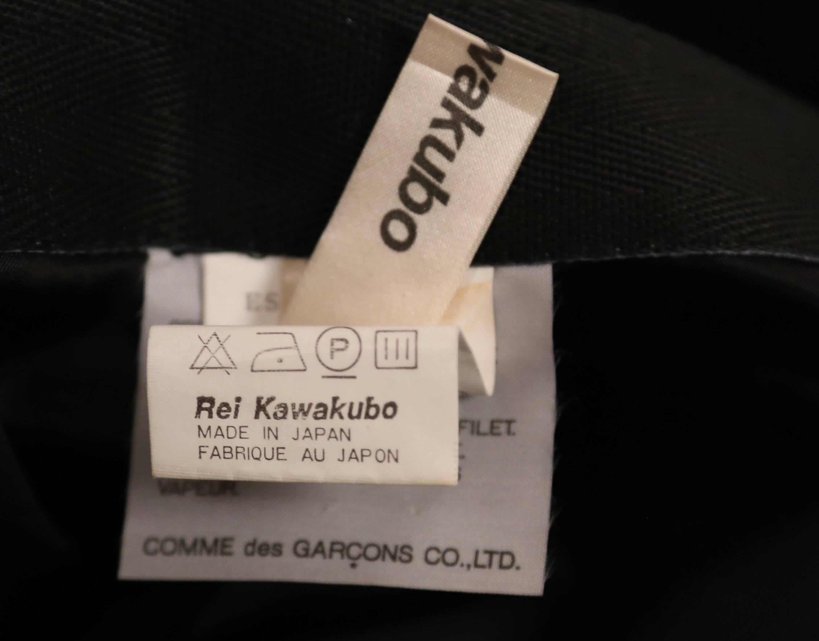 very rare 1994 REI KAWAKUBO black knotted tunic and skirt set with raw edges 2
