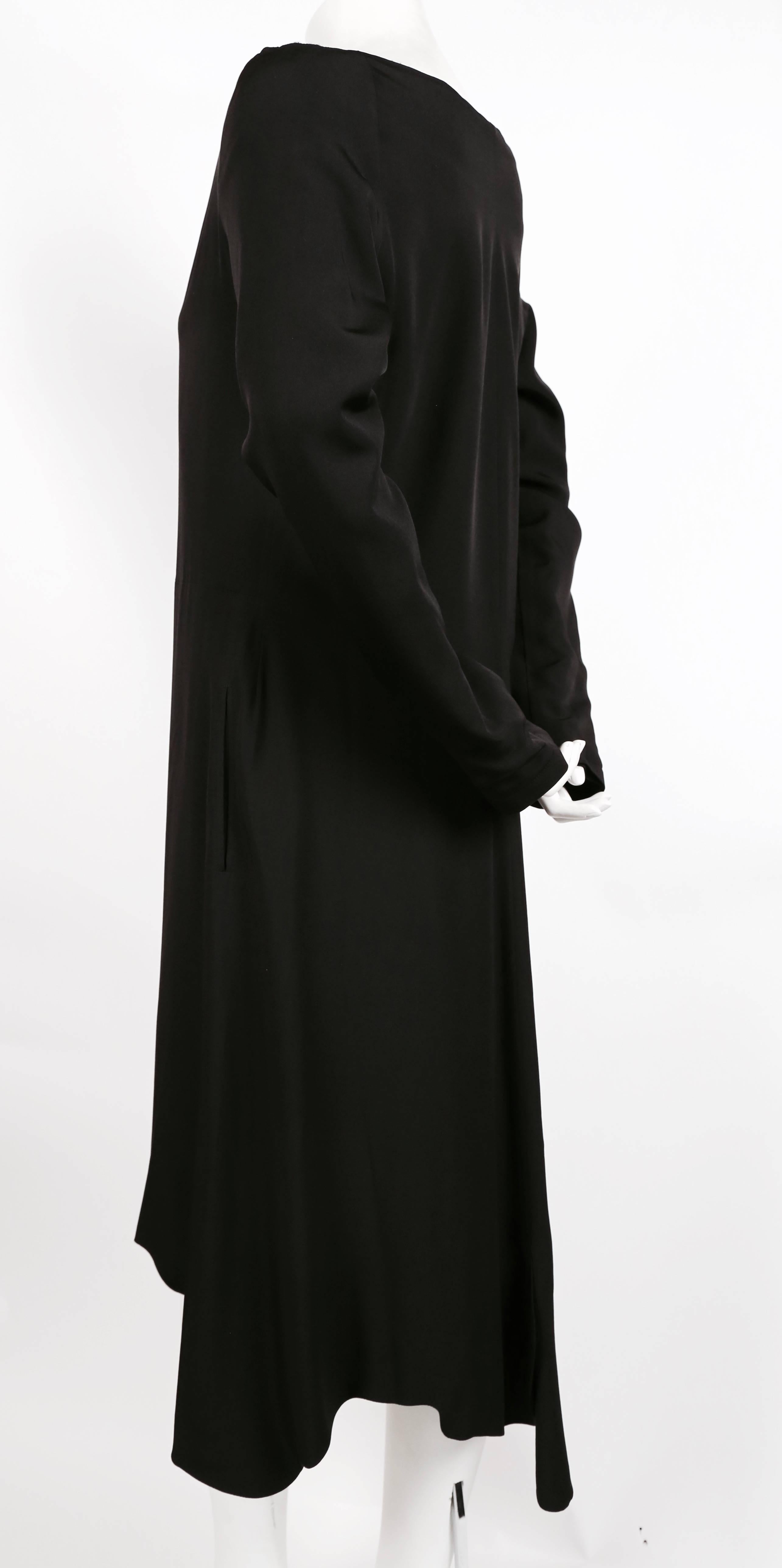 Black 1990's YOHJI YAMAMOTO black padded dress with raised shoulder