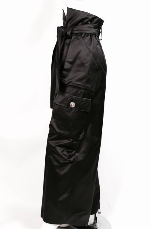 SONIA RYKIEL high waist black satin cargo pants at 1stDibs | black high waist cargo pants, high