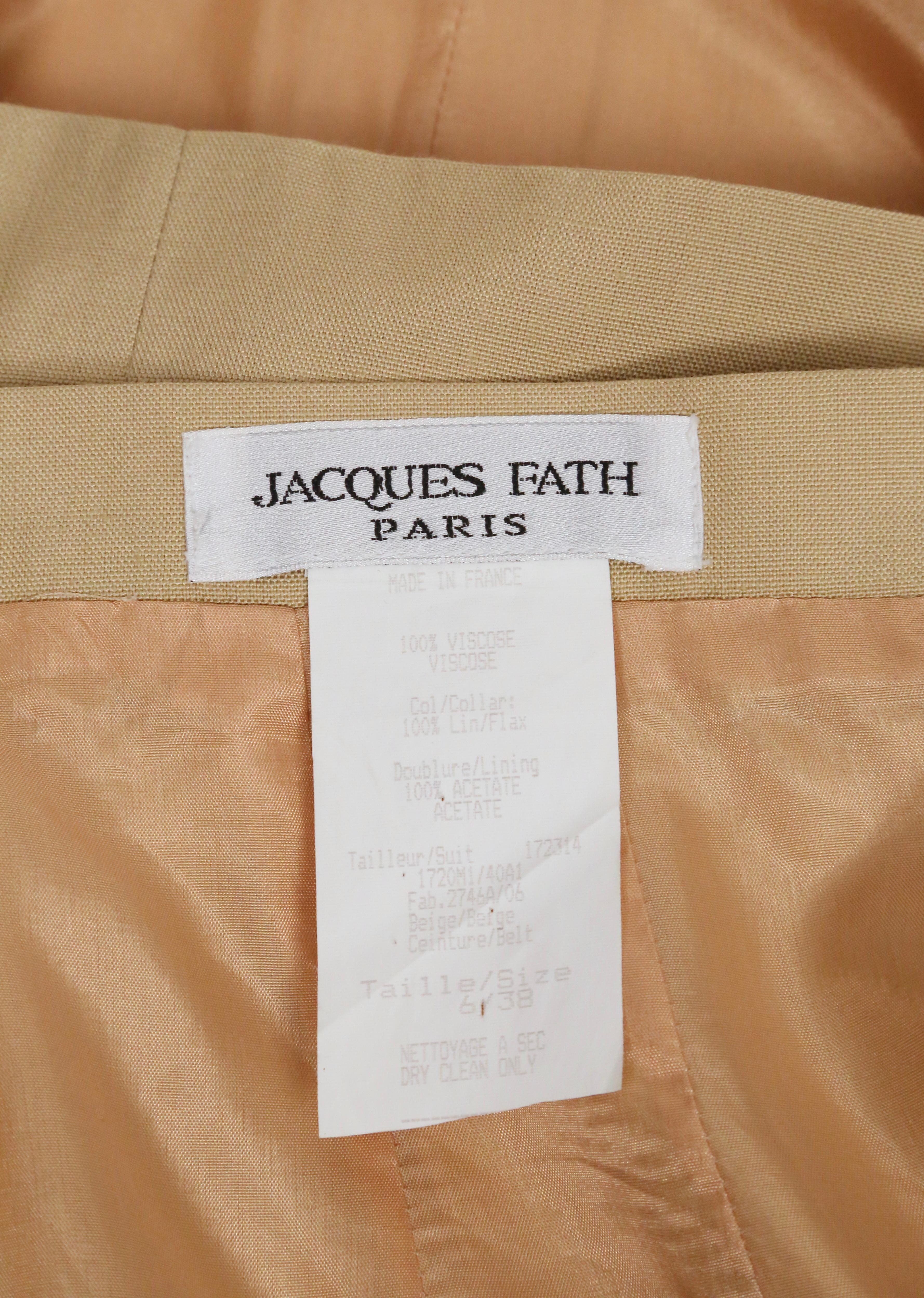 1993 JACQUES FATH mini skirt suit For Sale 11