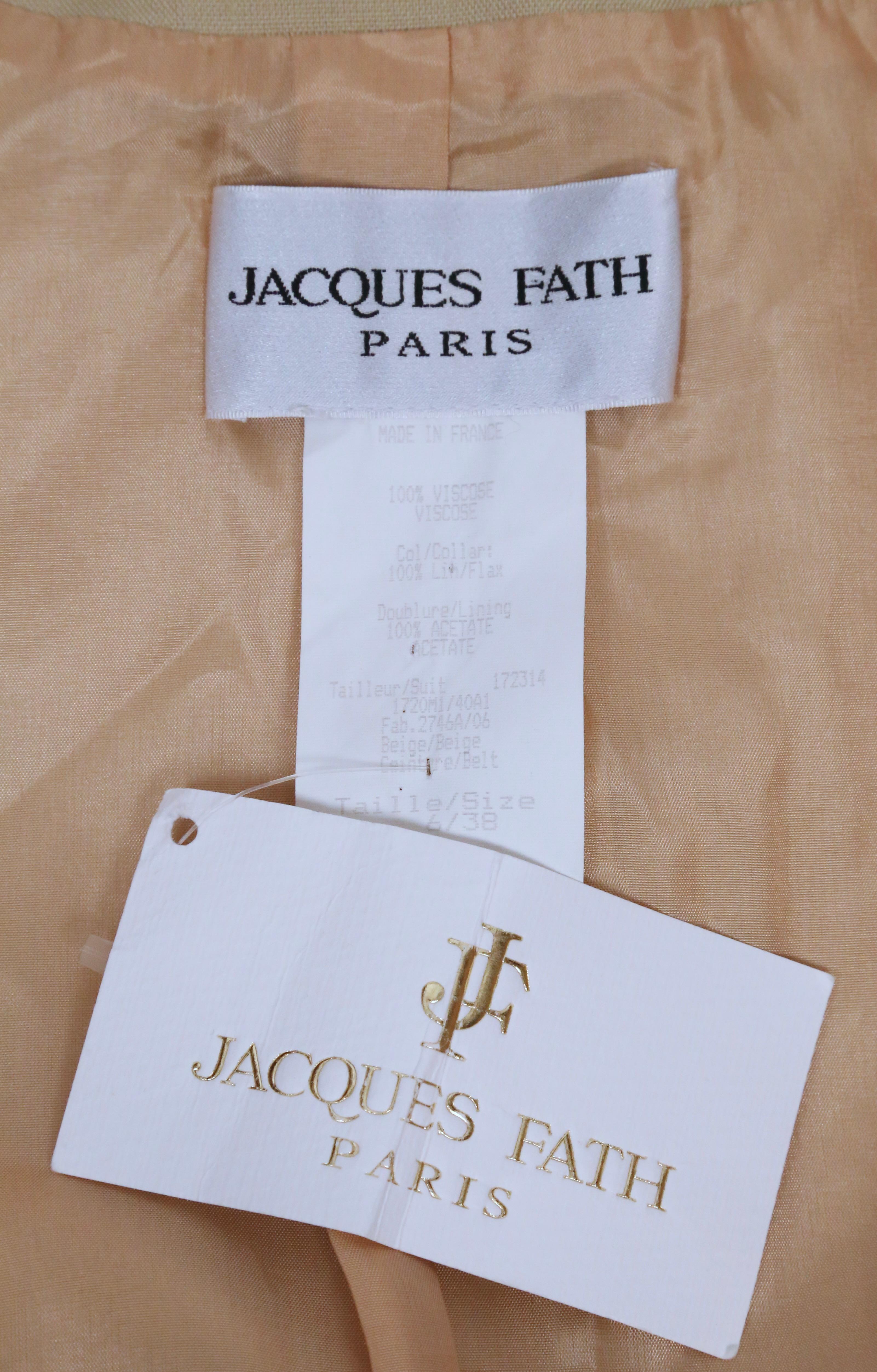 1993 JACQUES FATH mini skirt suit For Sale 10