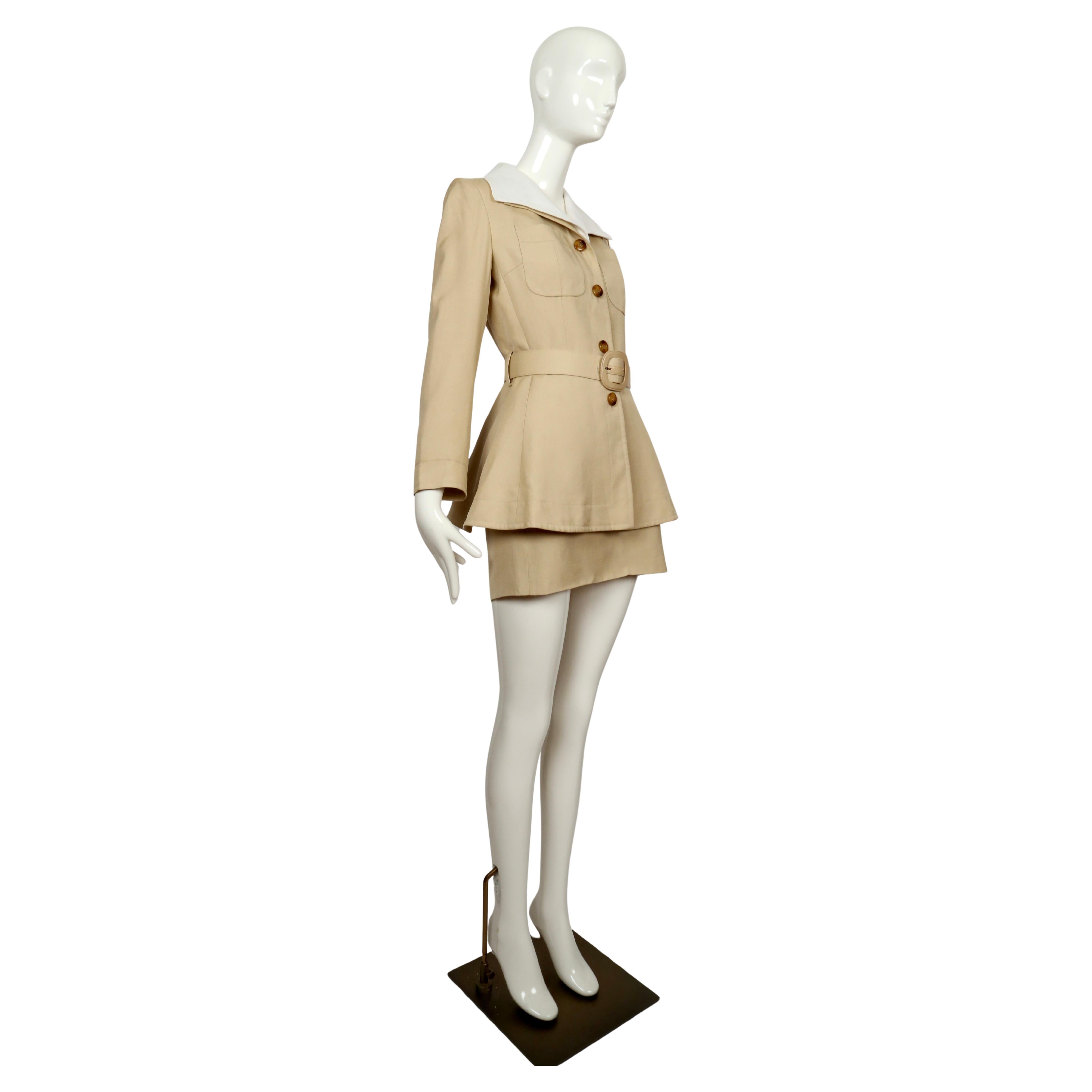 1993 JACQUES FATH mini skirt suit In New Condition For Sale In San Fransisco, CA