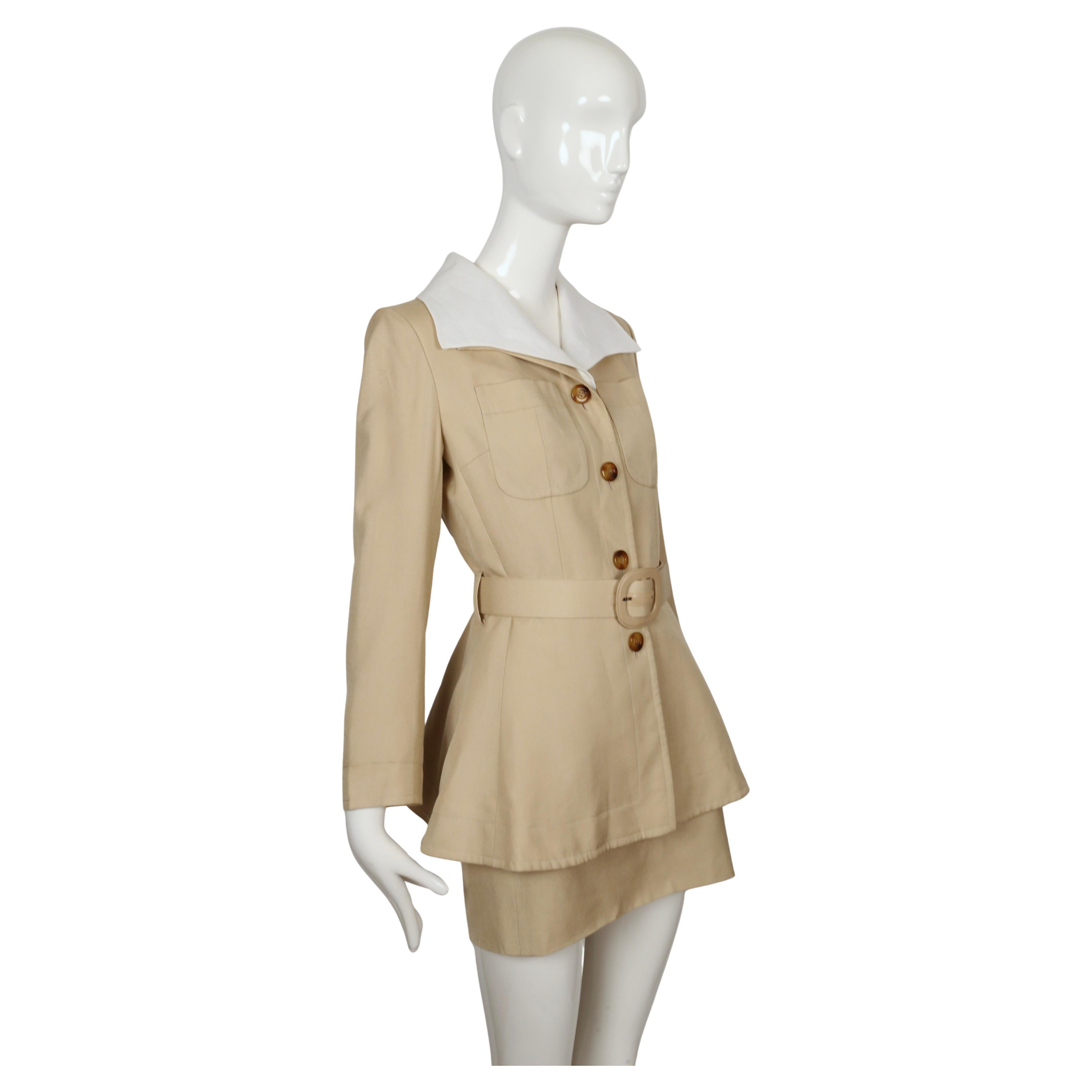 Women's or Men's 1993 JACQUES FATH mini skirt suit For Sale