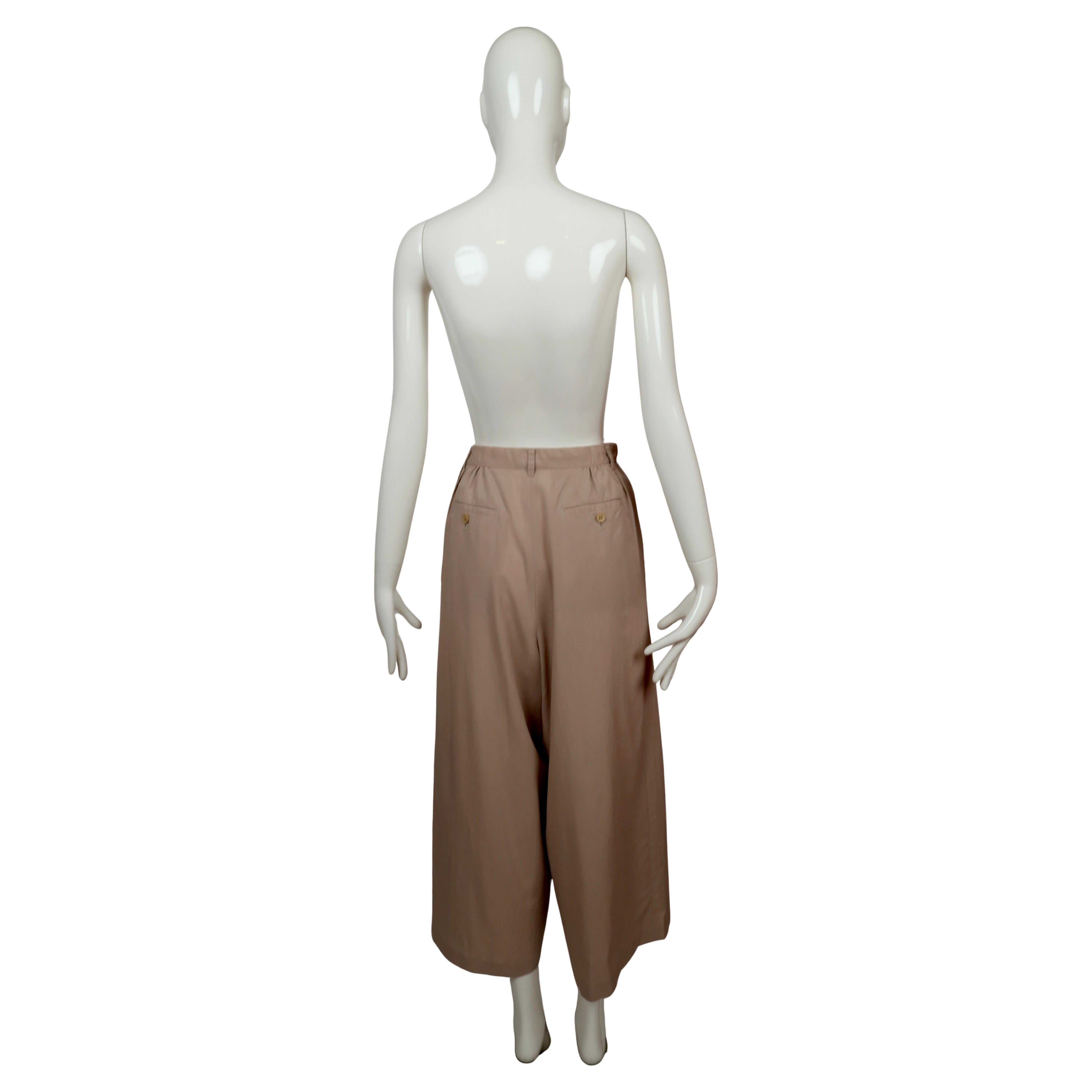 Pantaloni a gamba ultralarga Yohji Yamamoto, anni '80, di colore marrone chiaro in vendita 5
