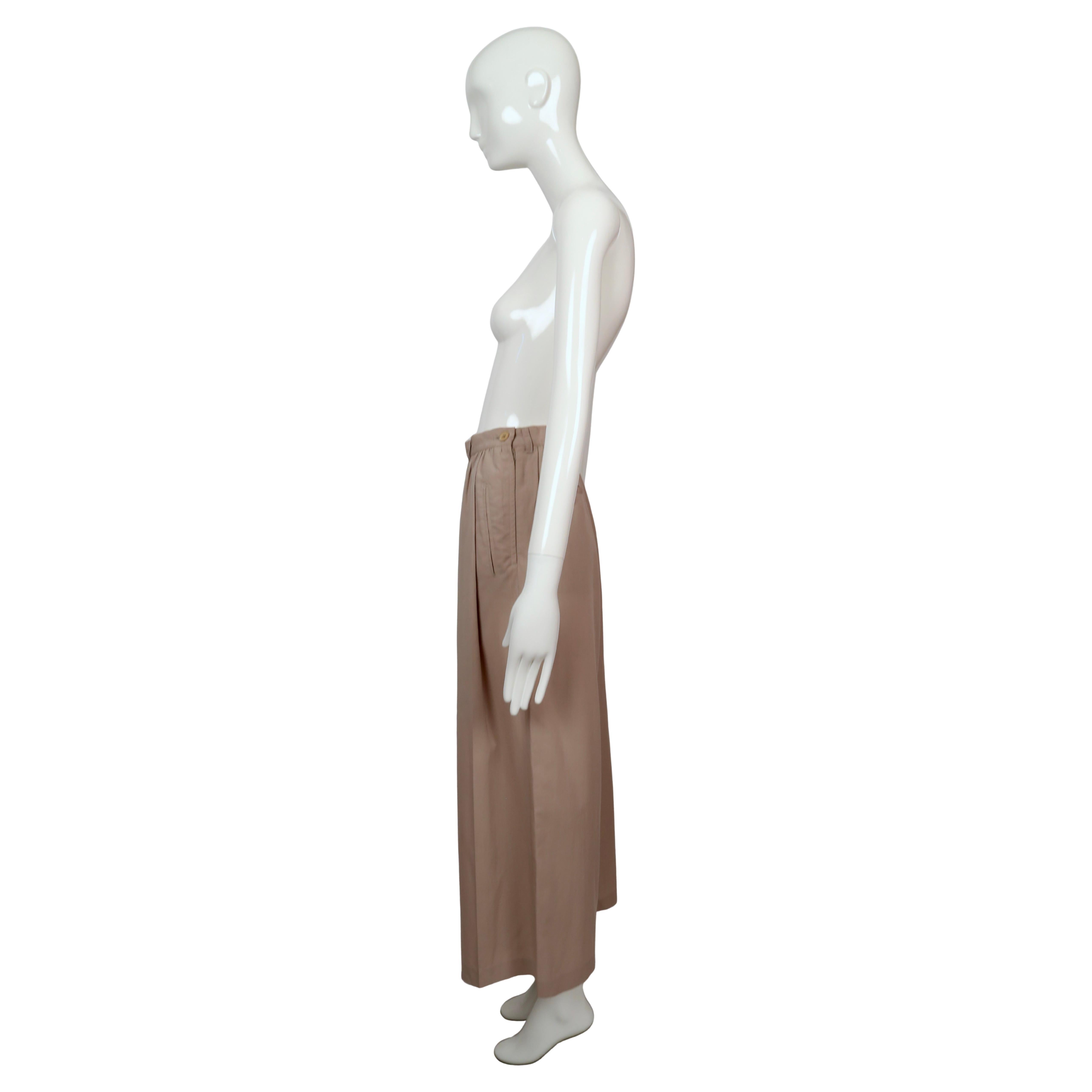 Pantaloni a gamba ultralarga Yohji Yamamoto, anni '80, di colore marrone chiaro in vendita 4