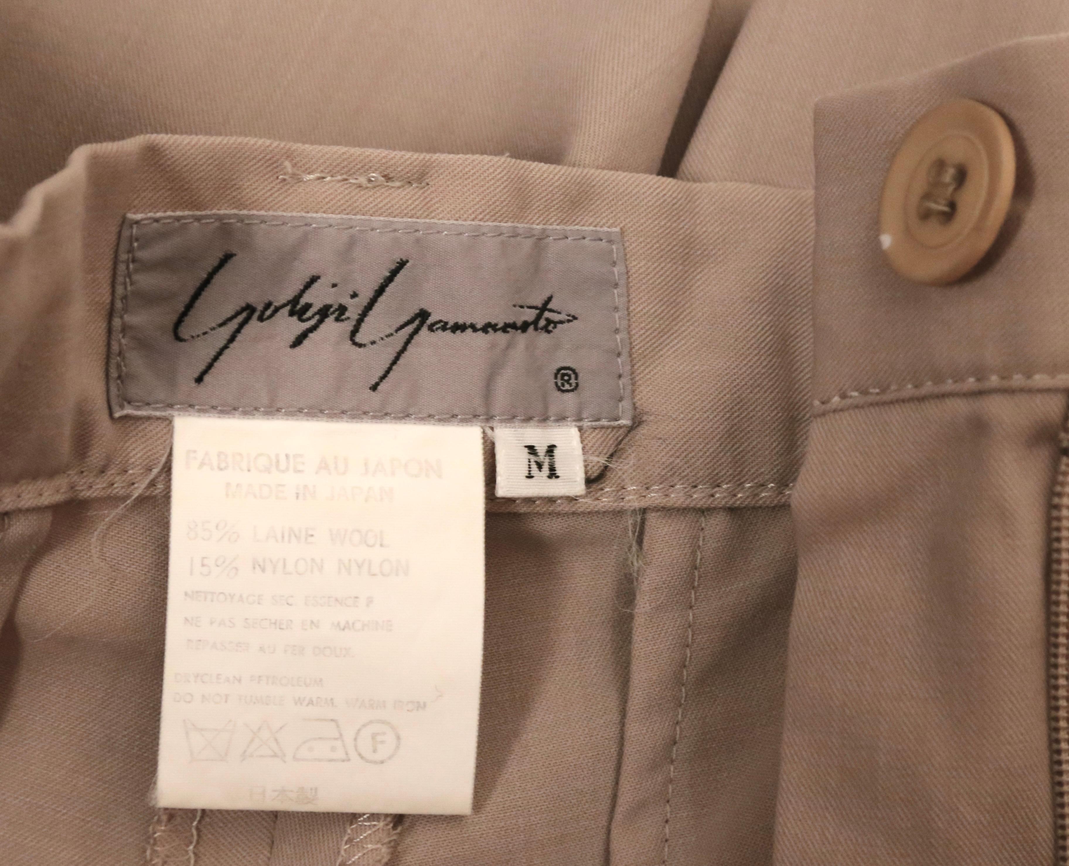 Pantaloni a gamba ultralarga Yohji Yamamoto, anni '80, di colore marrone chiaro in vendita 6