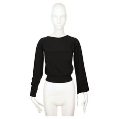 1997 MARTIN MARGIELA black fine gauge RUNWAY sweater with asymmetrical sleeves