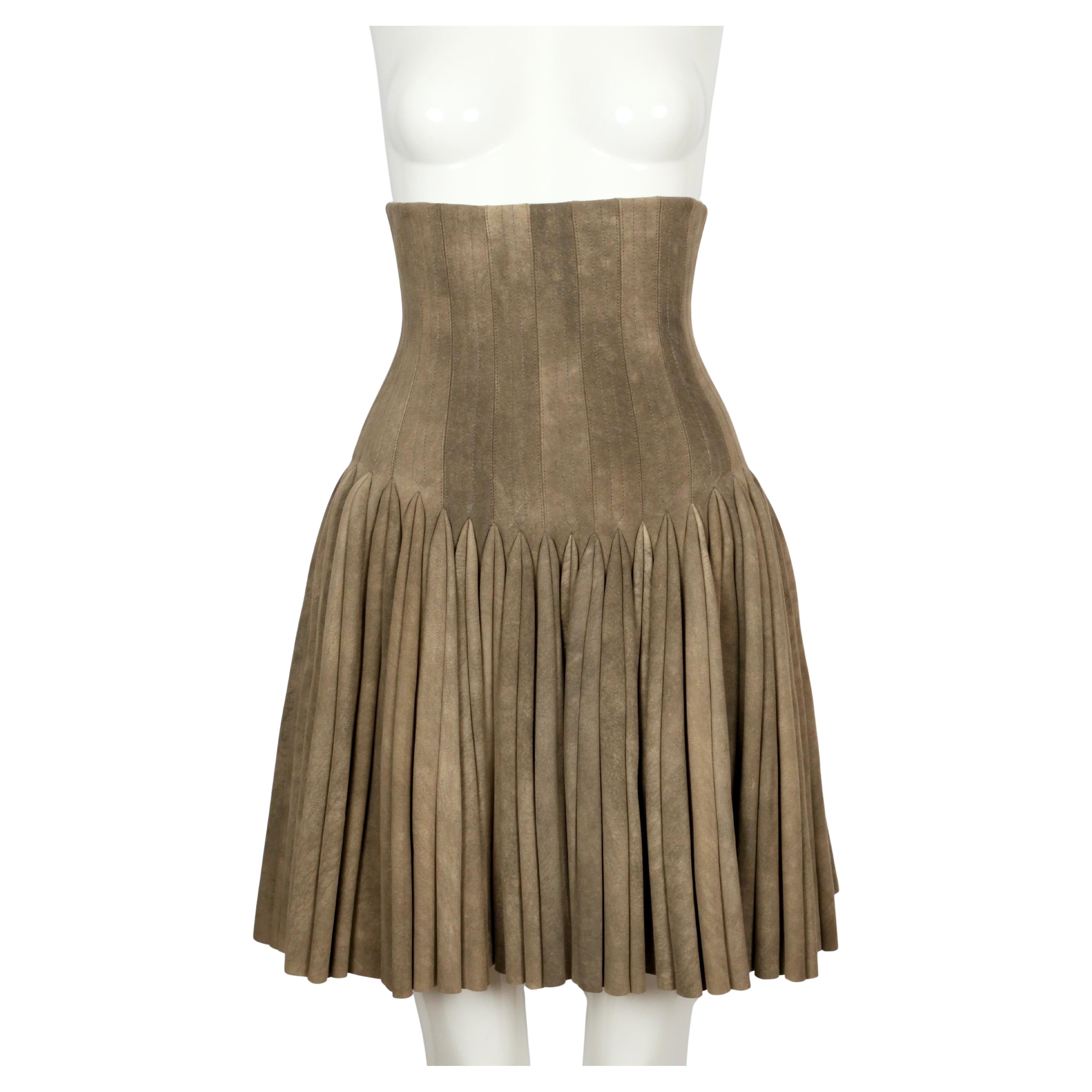 neu 2007 Azzedine Alaia Hirschleder RUNWAY Korsettrock im Angebot