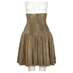 neu 2007 Azzedine Alaia Hirschleder RUNWAY Korsettrock
