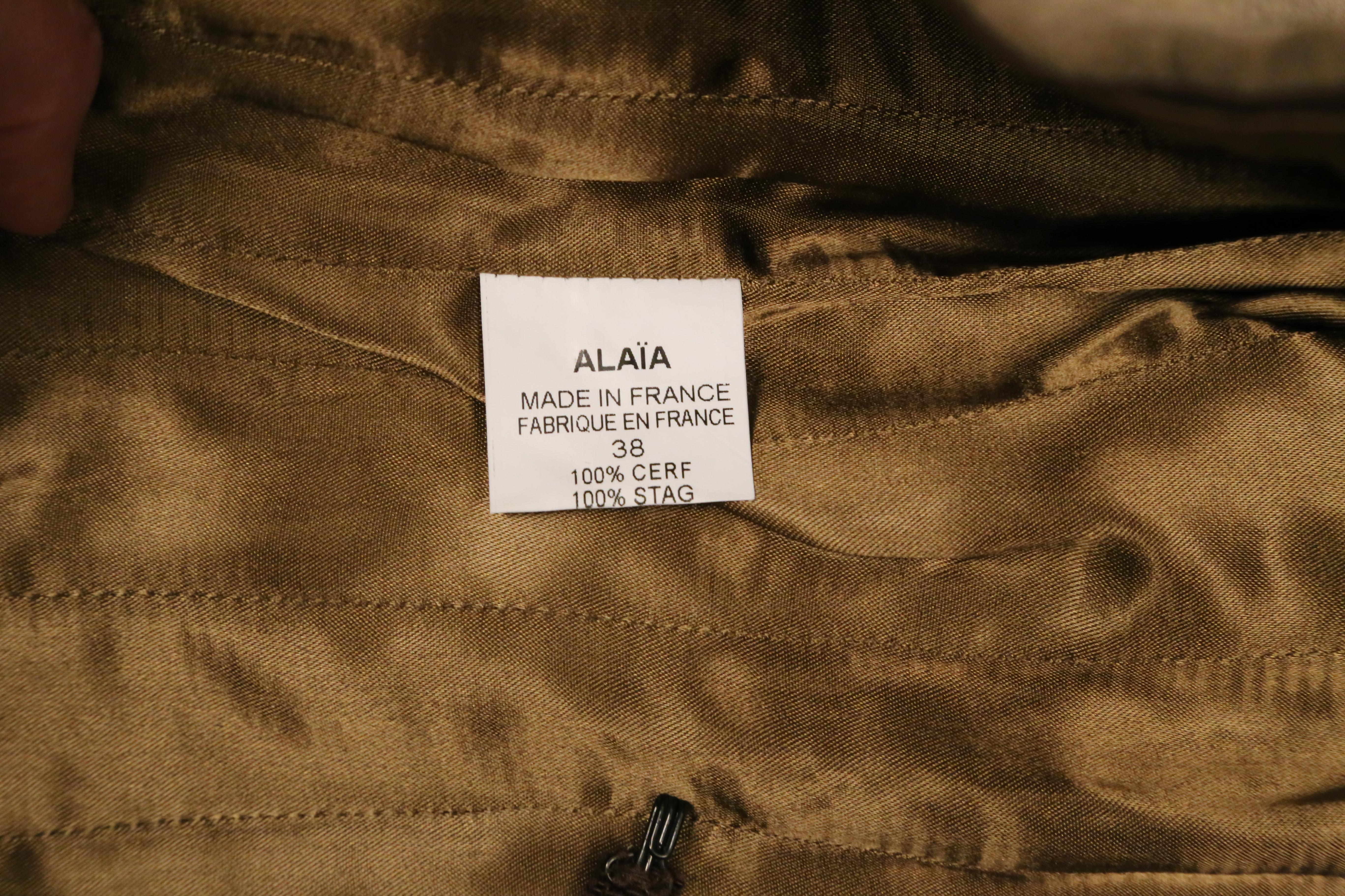 neu 2007 Azzedine Alaia Hirschleder RUNWAY Korsettrock im Angebot 8
