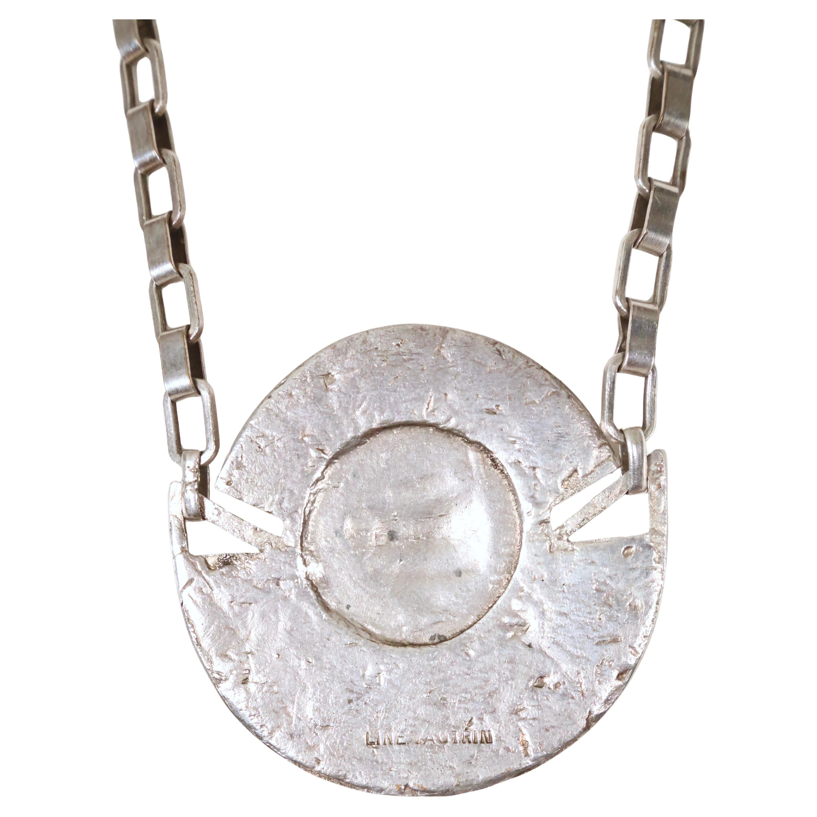 rarissima collana con medaglione a forma di drago di Line Vautrin degli anni '50 in vendita 3