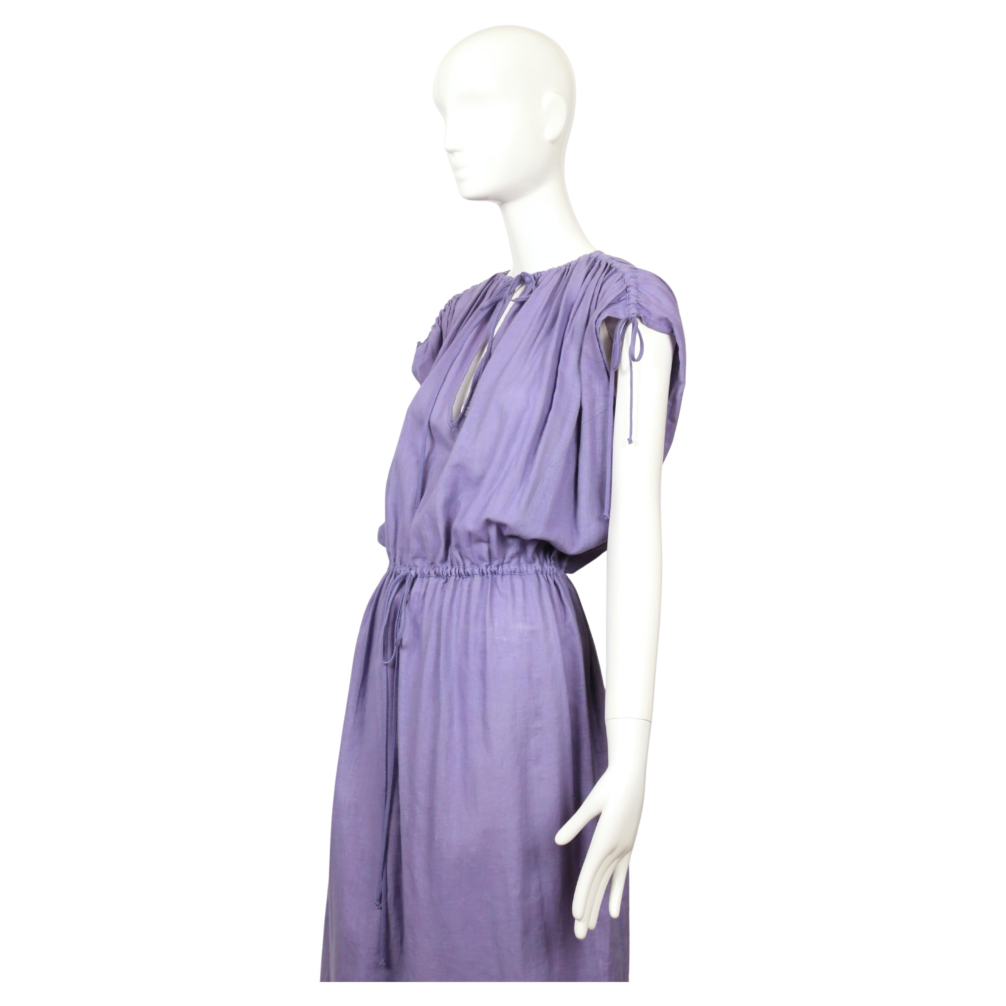 NEW 1970's YVES SAINT LAURENT Rive Gauche Kleid aus Baumwollgaze im Angebot 3