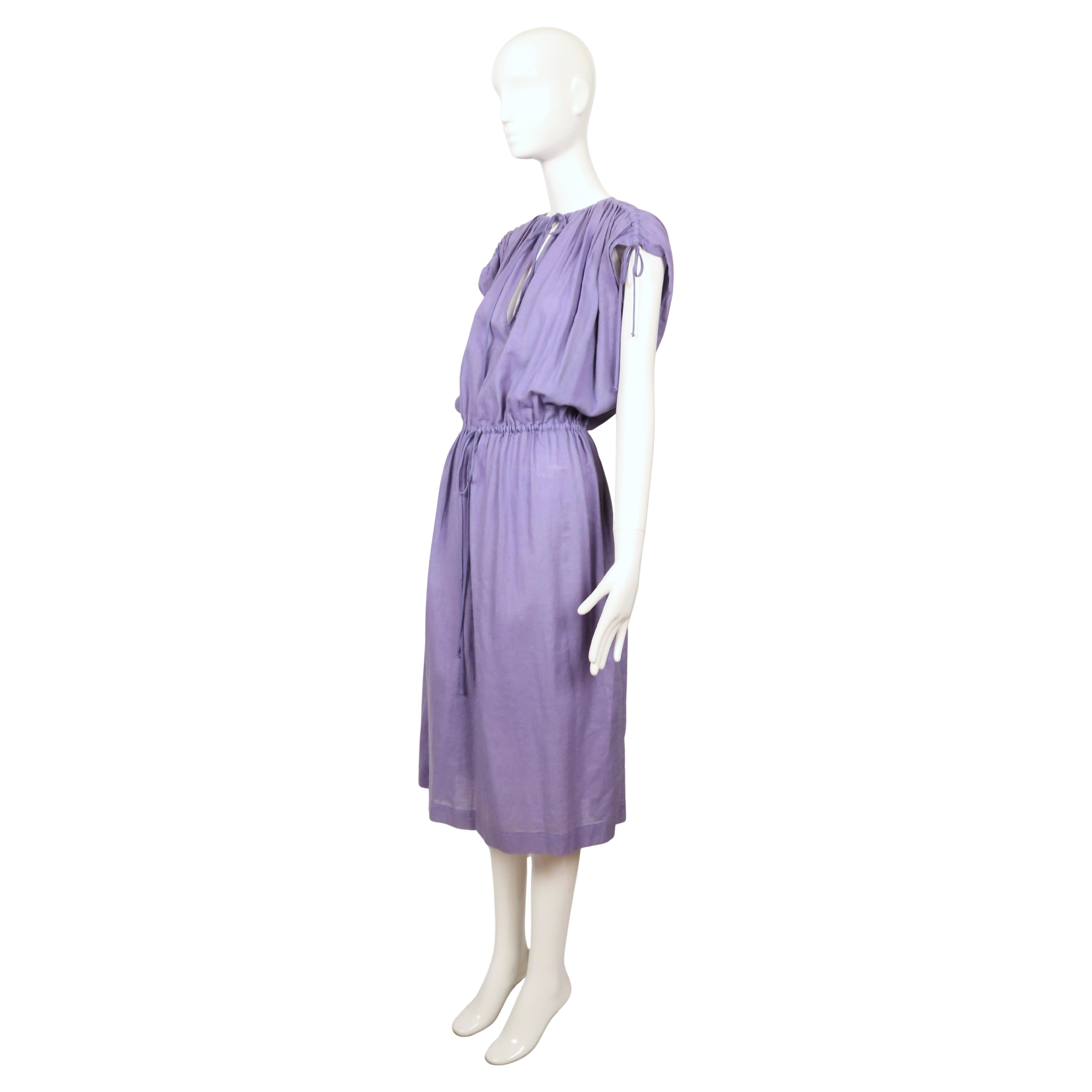 NEW 1970's YVES SAINT LAURENT Rive Gauche Kleid aus Baumwollgaze im Angebot 2