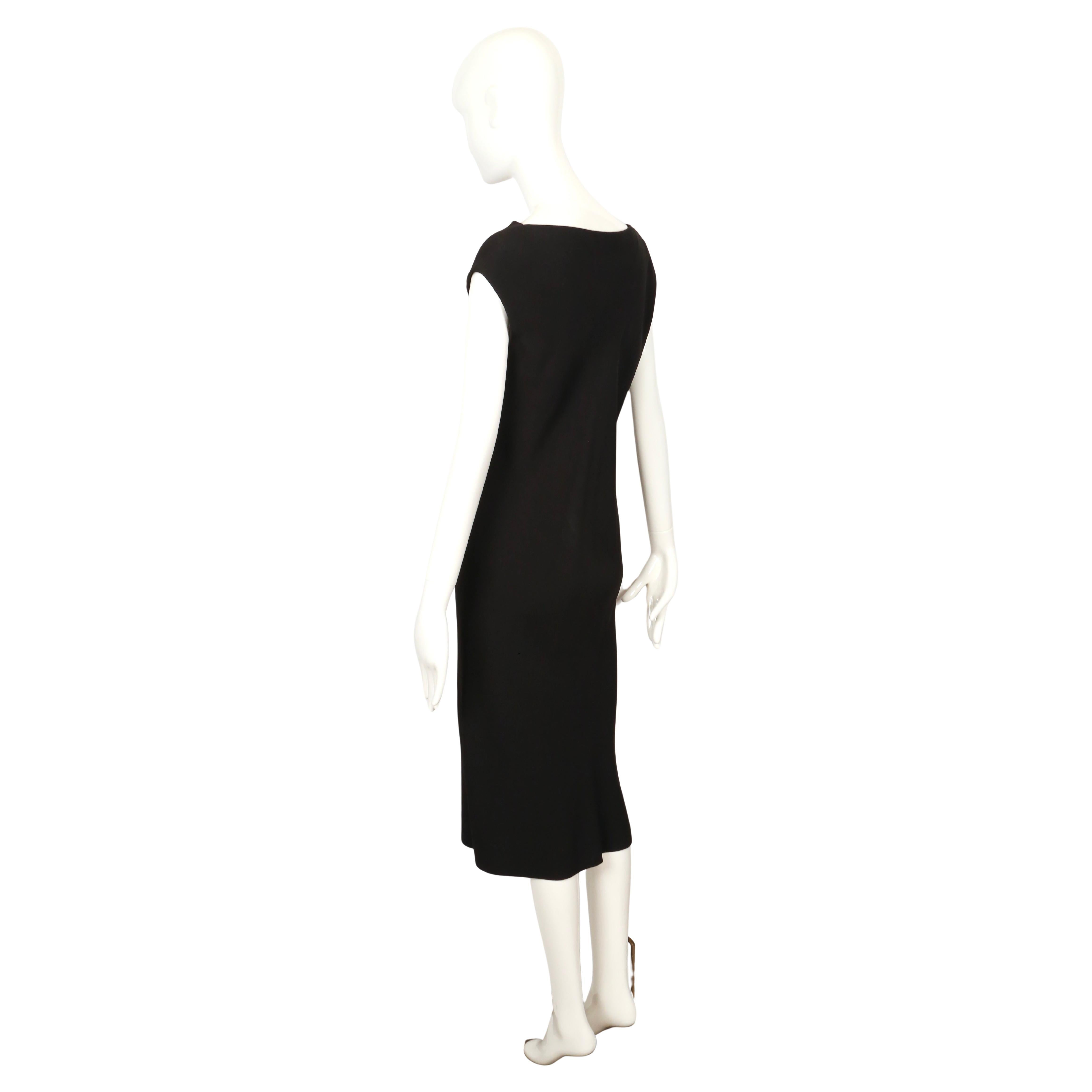 Abito anni '70 di Halston in seta nera tagliata in sbieco con spacco alto in vendita 3