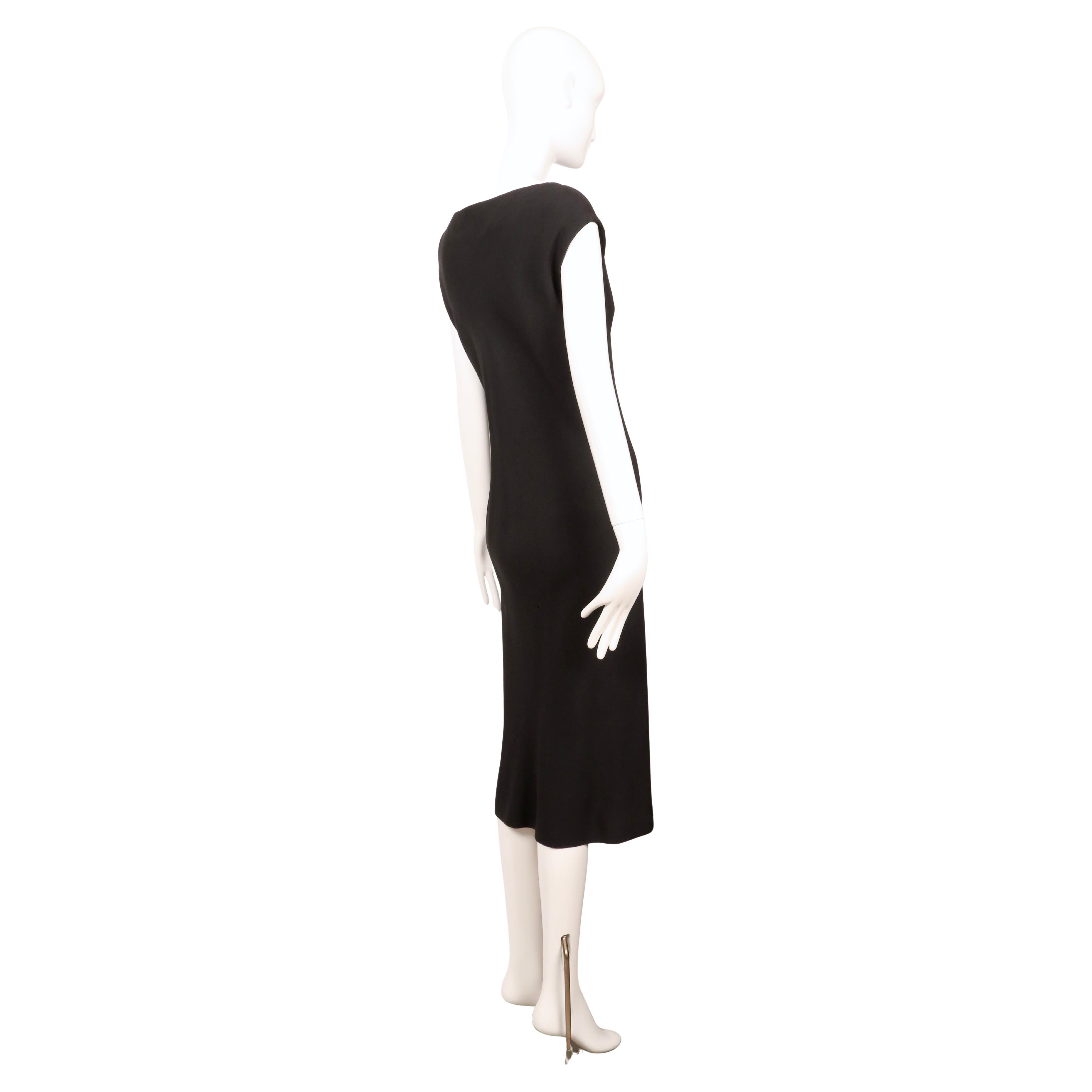 da uomo o donna Abito anni '70 di Halston in seta nera tagliata in sbieco con spacco alto in vendita