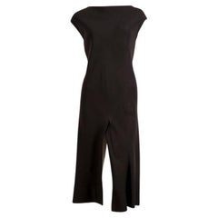 1970's HALSTON black bias silk cut dress with high slit