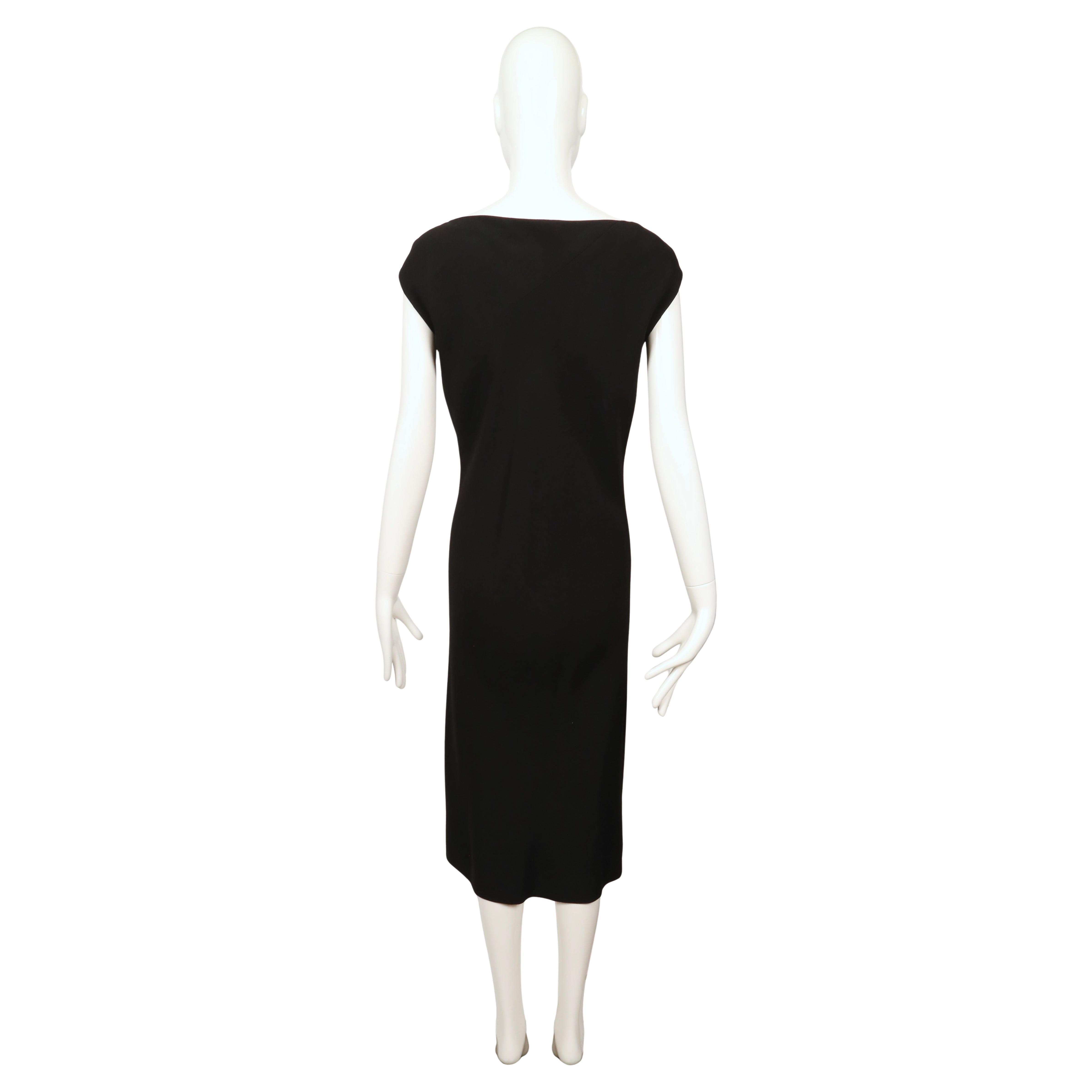 Abito anni '70 di Halston in seta nera tagliata in sbieco con spacco alto in vendita 4